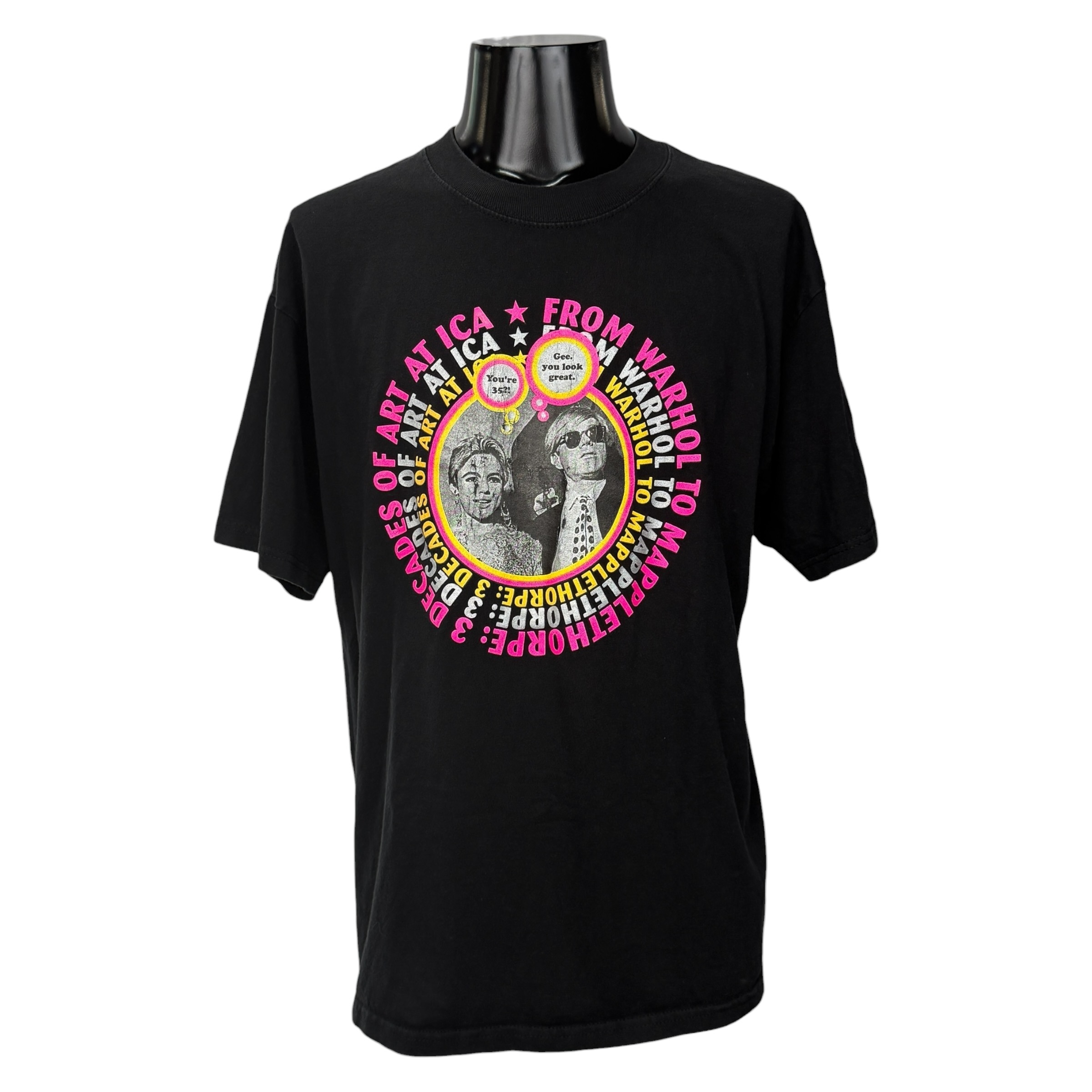 【ANDY WARHOL / ROBERT MAPPLETHORPE】アンディ・ウォーホル / ロバート・メープルソープ “3 DECADES OF ART AT ICA” GILDANタグ 90’s Vintage Tシャツ