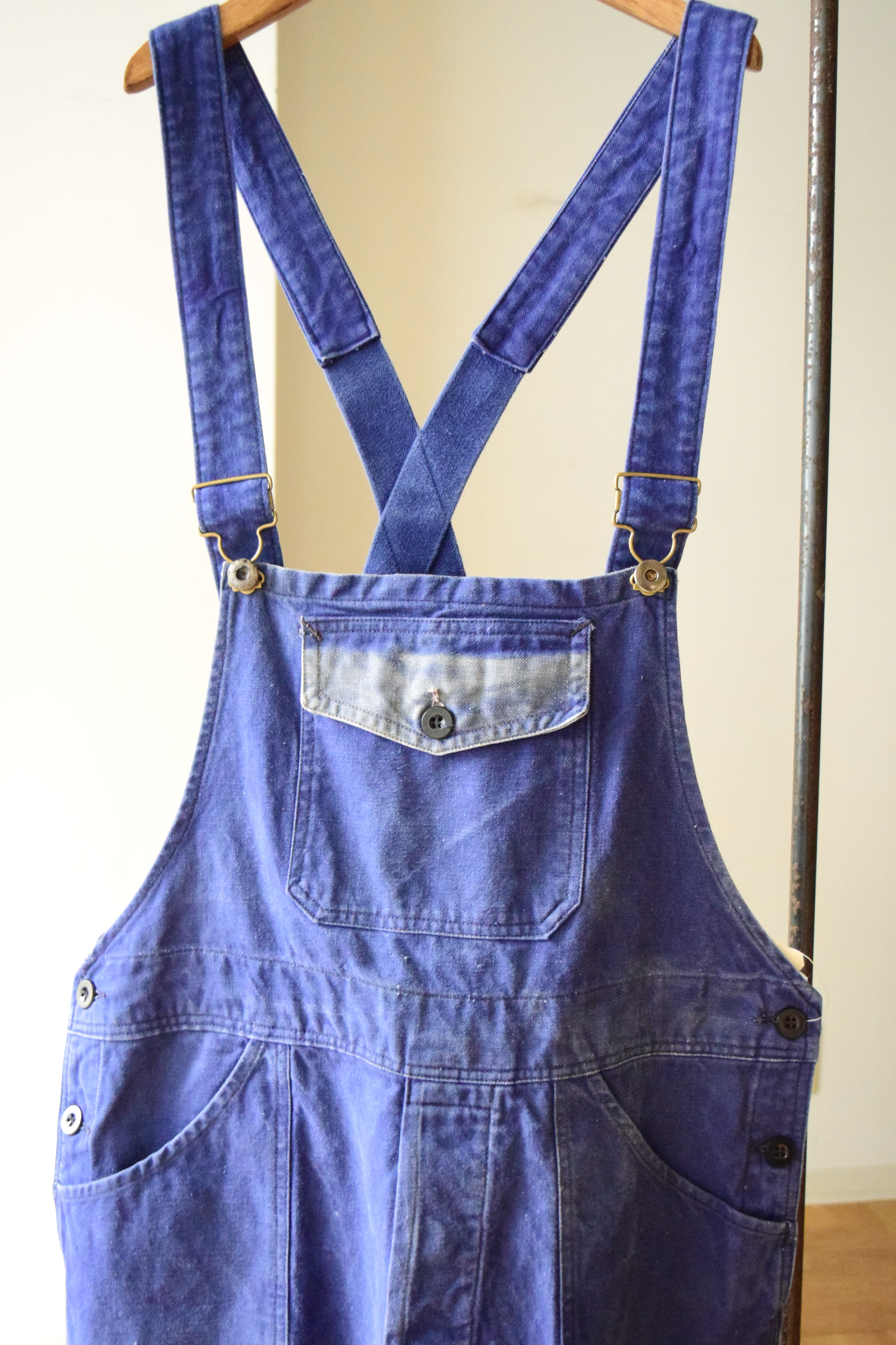 〜1960’s French work cotton twill overall の画像 2