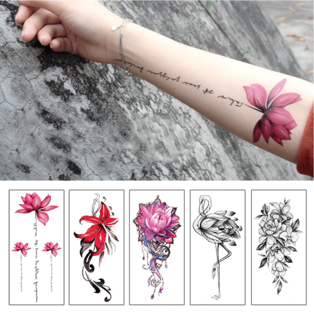 今夏大流行中 お好きなタトゥーシール3枚セット Color Flower Eclliance エクリアンス 今夏大流行中 お好きなタトゥーシール3枚セット Color Flower Eclliance エクリアンス