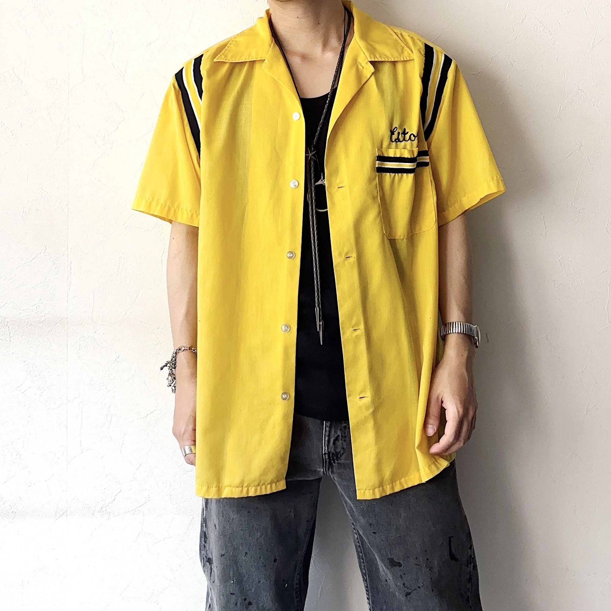 Vintage 70's【Hilton】"Skips T.V. & Appliance" Bowling Shirt の画像 3