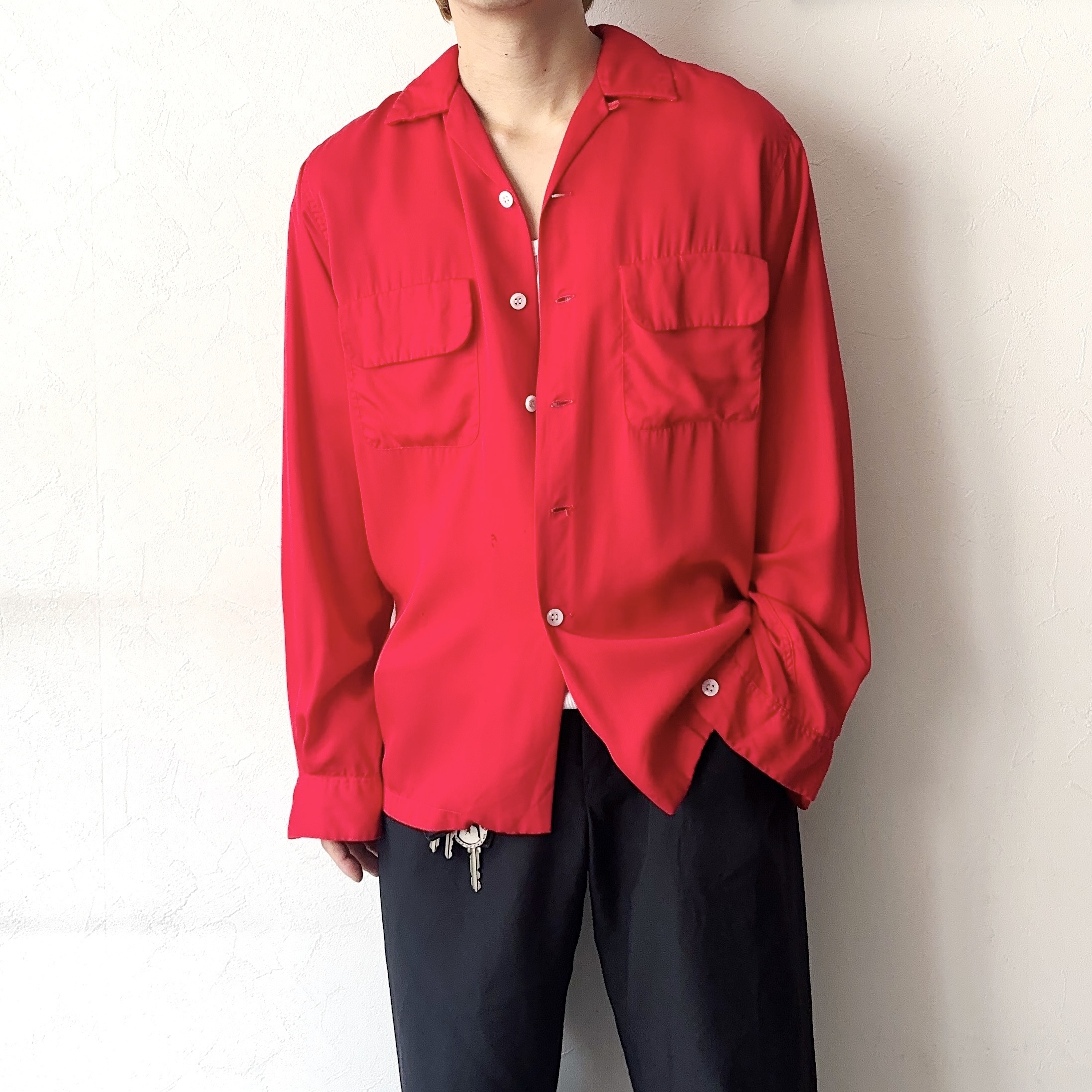 Vintage 50's【Jockey BRAND】Open Collar Rayon Shirt の画像 3