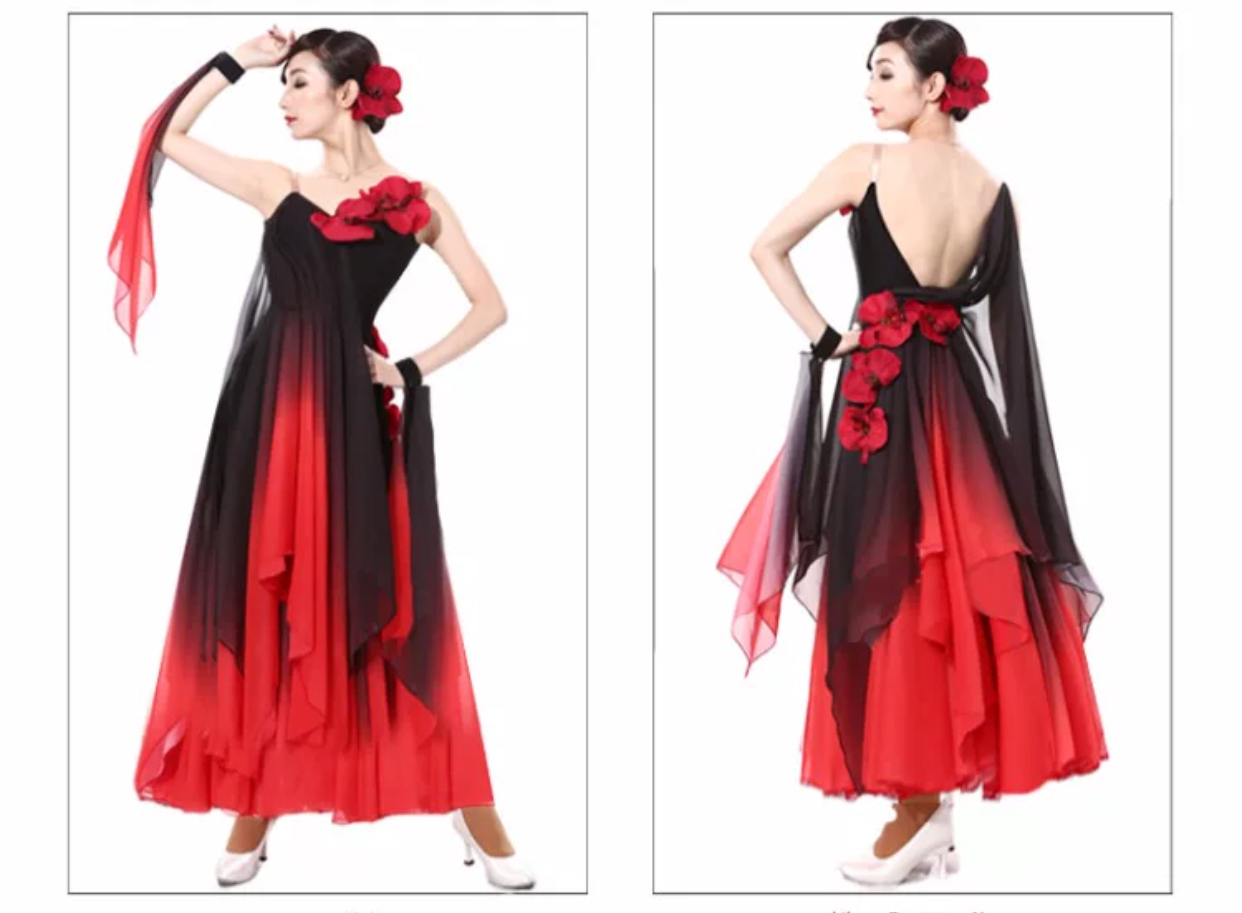 社交ダンス ダンス衣装 モダン衣装 ダンスワンピース Staygold