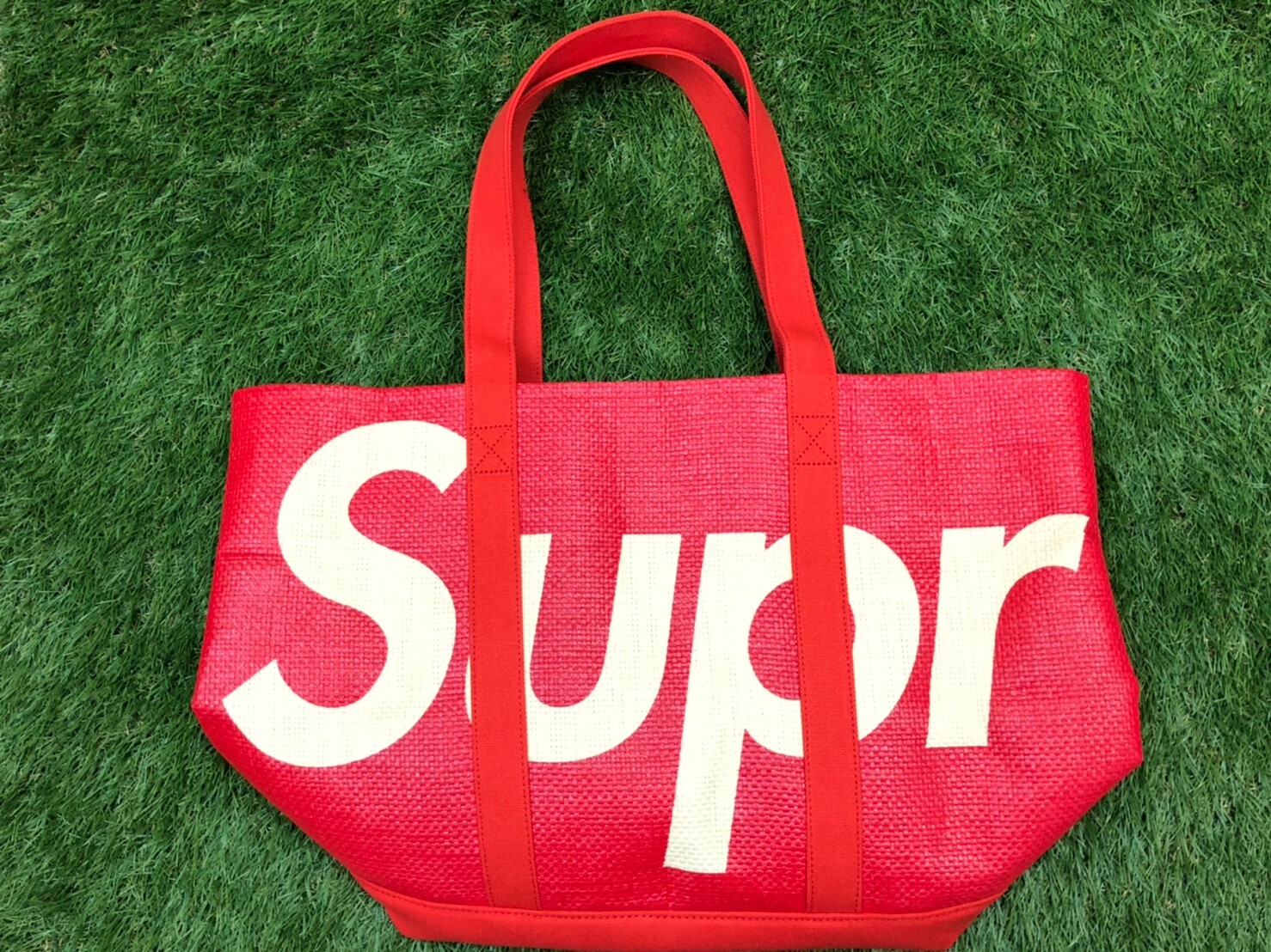 supreme red tote bag