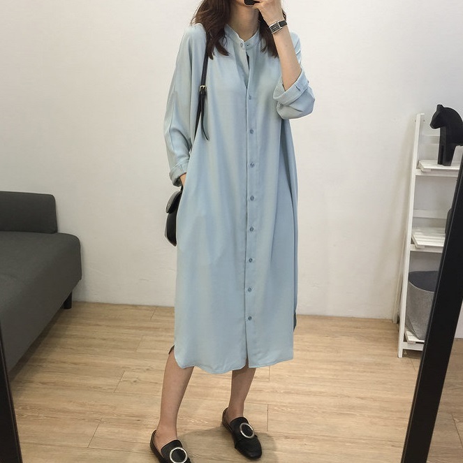 送料無料 2カラー 九分袖 シャツワンピース シフォン ロングシャツ ロング丈 ひざ下 オーバーサイズ ドロップショルダー ノーカラー フロントボタン シンプル カジュアル ゆったり 体型カバー 可愛い 大人カジュアル 抜け感 お洒落 オルチャン 韓国 デイリー ブルー 送料無料 2カラー 九分袖 シャツワンピース シフォン ロングシャツ ロング丈 ひざ下 オーバーサイズ ドロップショルダー ノーカラー フロントボタン シンプル カジュアル ゆったり 体型カバー 可愛い 大人カジュアル 抜け感 お洒落 オルチャン 韓国 デイリー ブルー