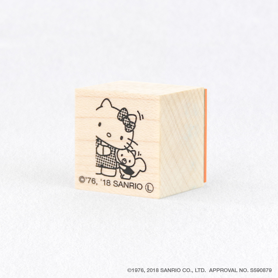 Hello Kitty 02 こっそりハローキティとローリー 切手のこびと 手紙に物語をそえるスタンプ はんこ