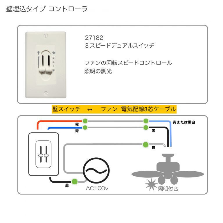 ニューサム 照明キット付【壁コントローラ・24㌅61cmダウンロッド付】 - 画像3