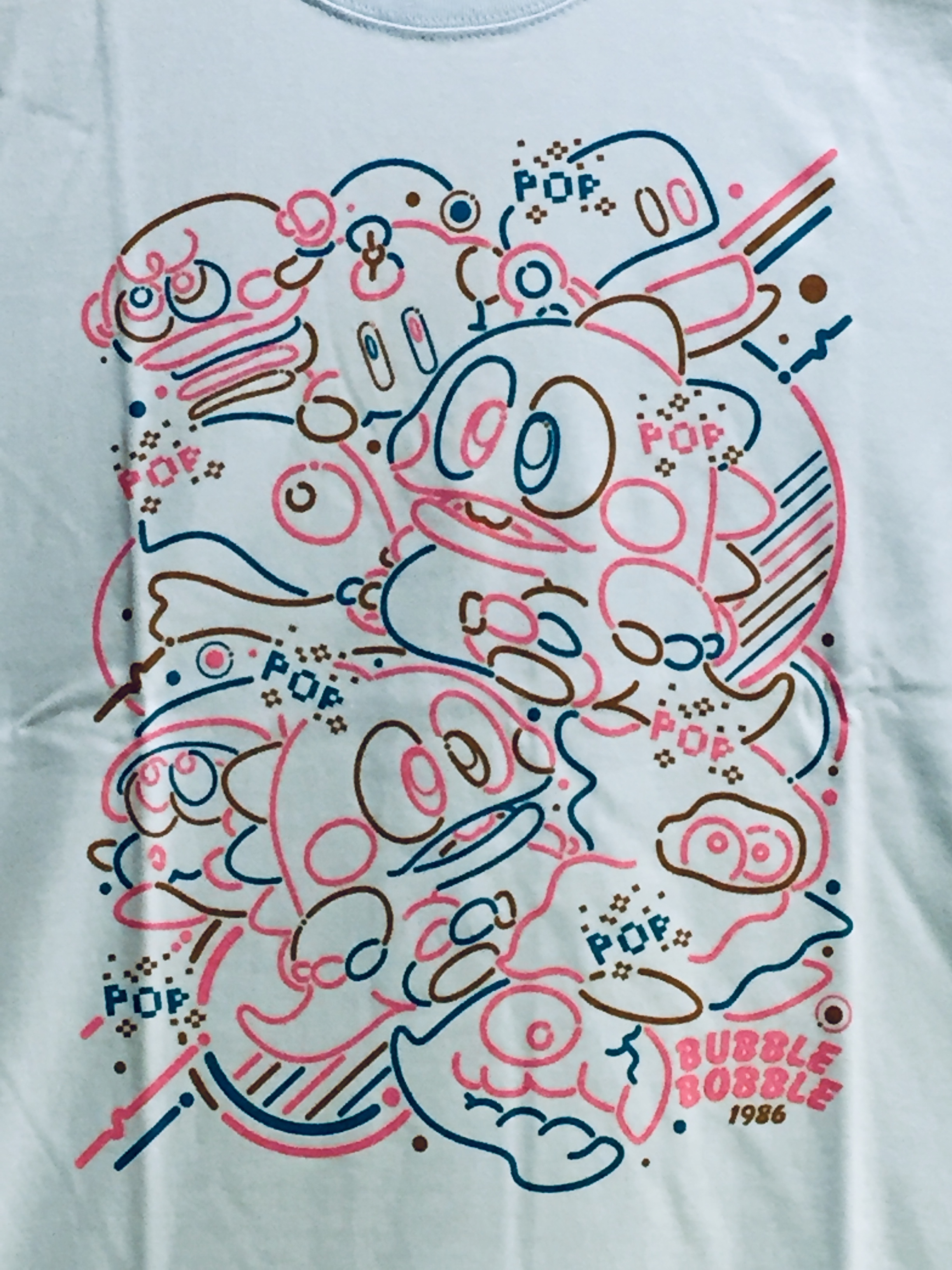 バブルボブル プリントtシャツ ライトブルー Video Game Tokyo Controller Company Official Online Store バブルボブル プリントtシャツ ライトブルー Video Game Tokyo Controller Company Official Online Store