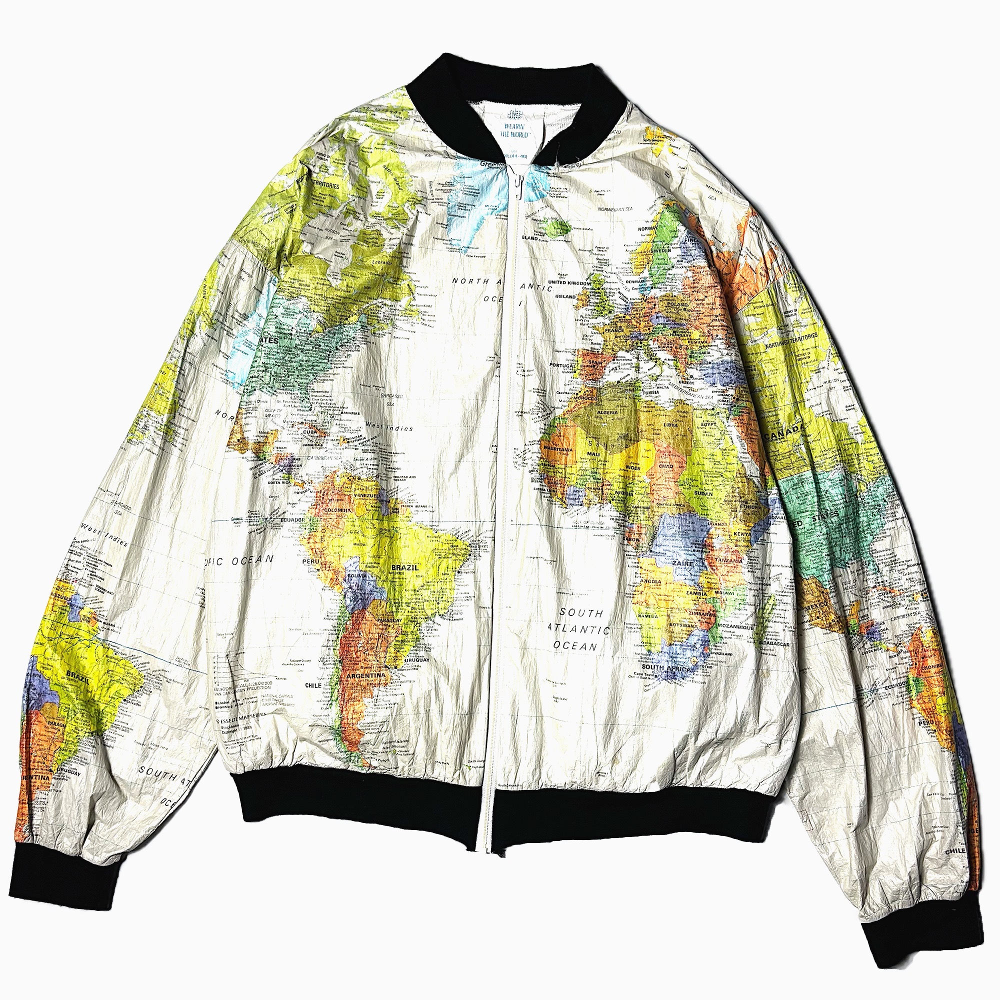 Vintage 80〜90's【WEARIN' THE WORLD】"World Map" Paper Jacket