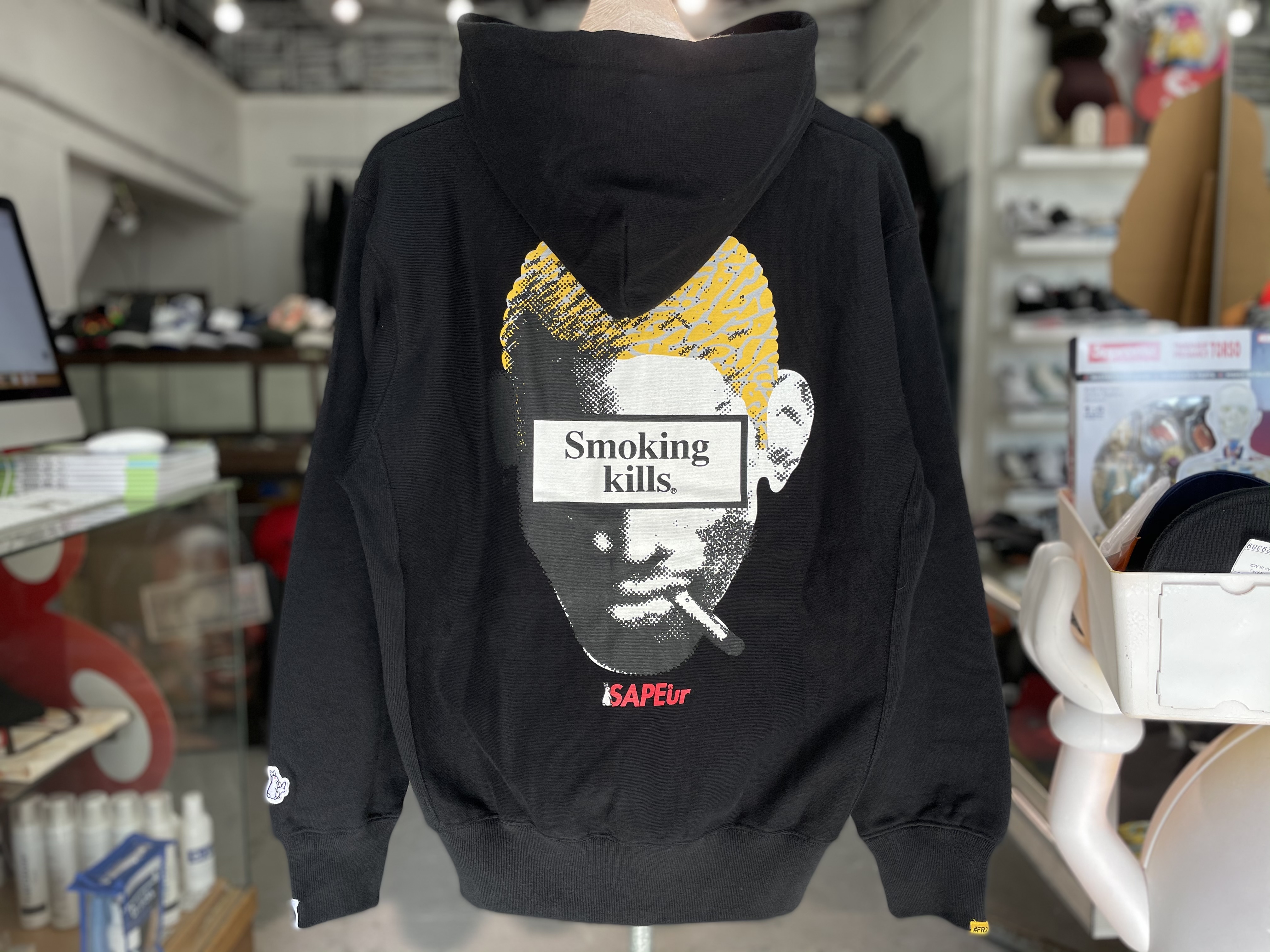 Sapeur aw Fr2 Smoking Kills Head Hoodie Small Black 1jk0554 Brand Buyers Osaka
