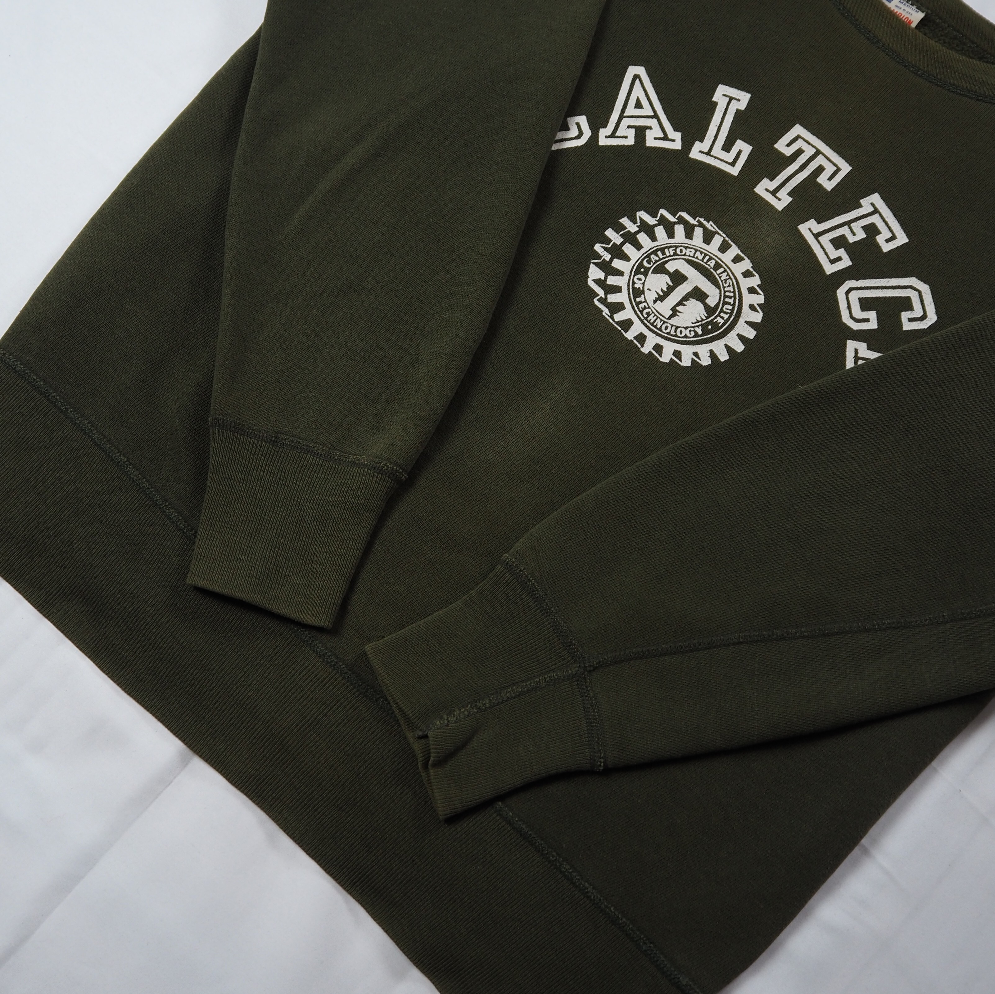 【9/23 20:00入荷】60's Champion カレッジスウェット オリーブグリーン Mサイズ の画像 10