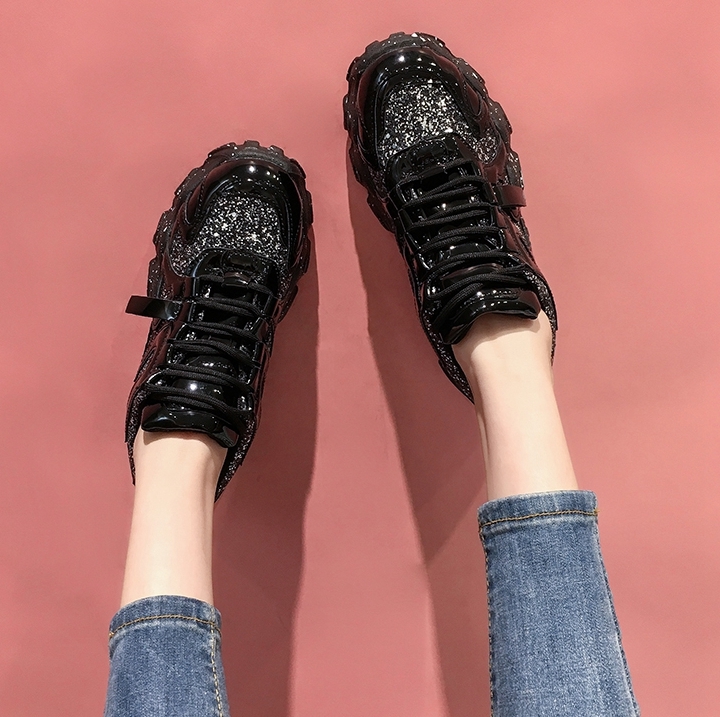 キラキラ 厚底 スニーカー スポーツシューズ Rpx Running Piggy