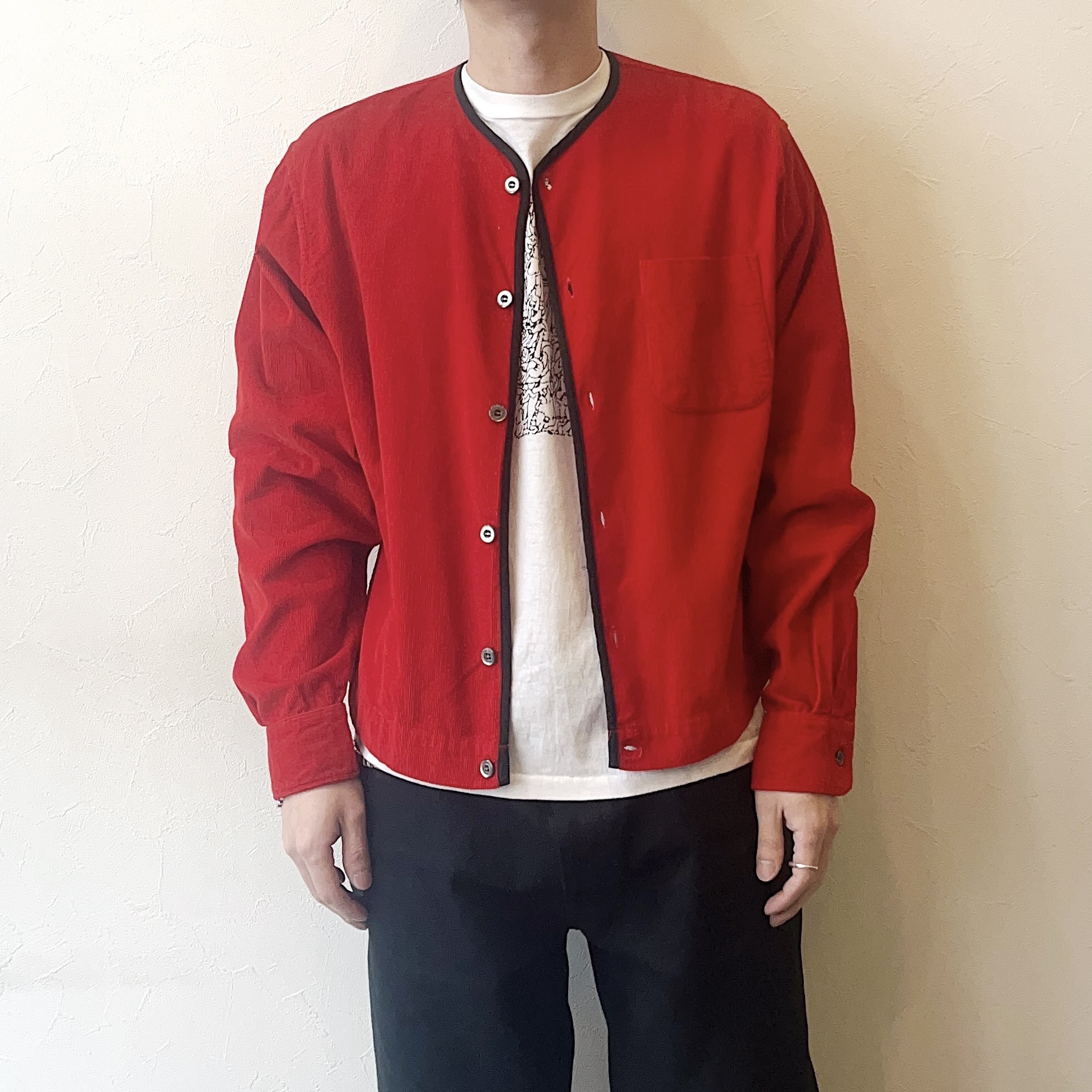 Vintage 60～70's【B.V.D. International Club】Collarless Corduroy Shirt の画像 3