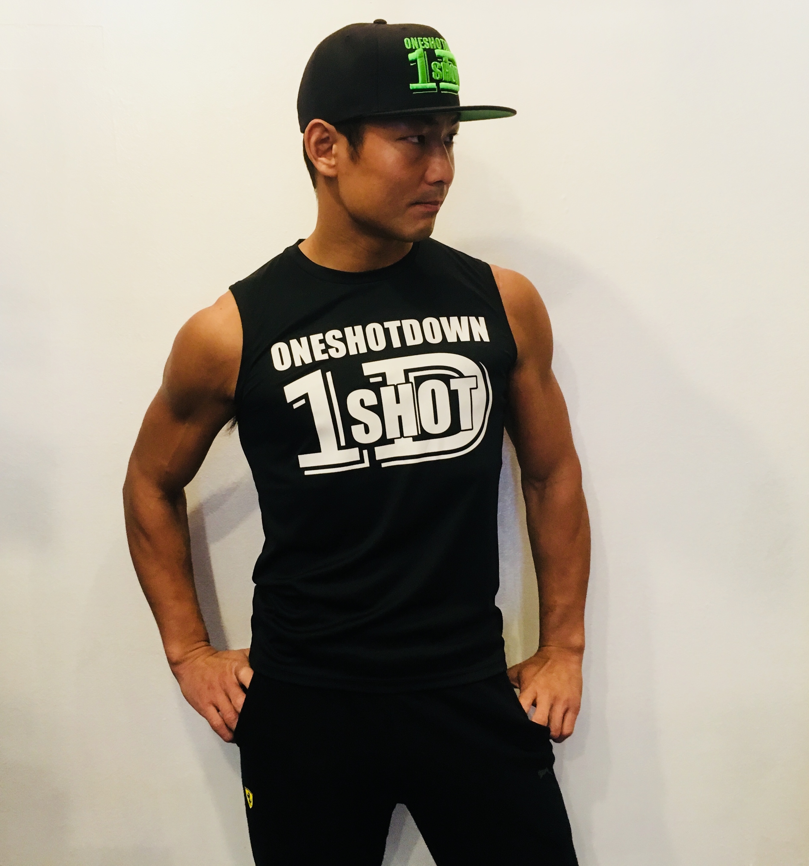 ONESHOTDOWNロゴドライノースリーブ (サイズ SS〜XL) - 画像4