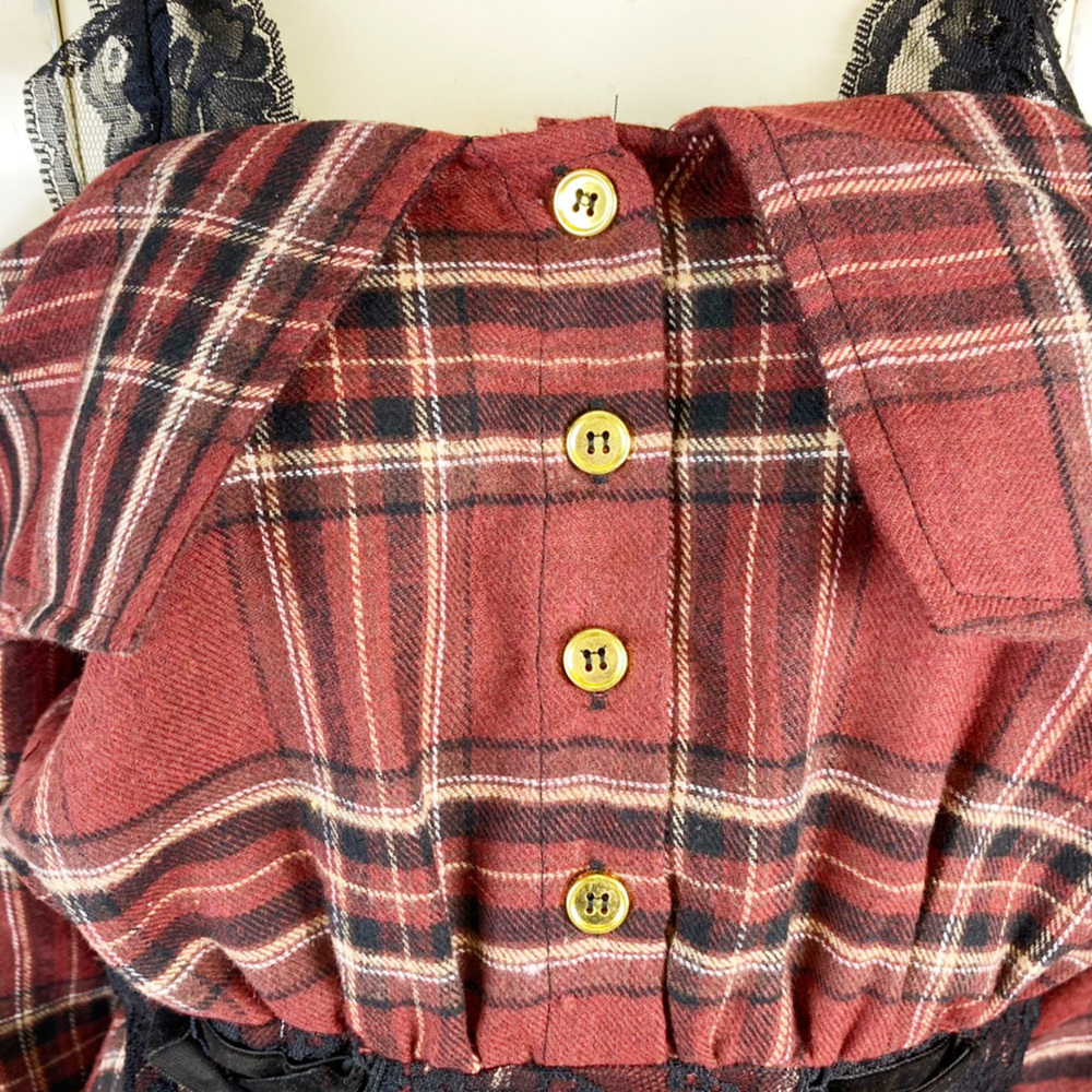 1500円 ぽっきりセール 3850 1650 ワンピース 長袖 チェック柄 オフショル 秋冬 ブラウン ベージュ グレー ピンク 地雷 地雷系 地雷コーデ 地雷服 量産型 123 6870 Strip Cabaret