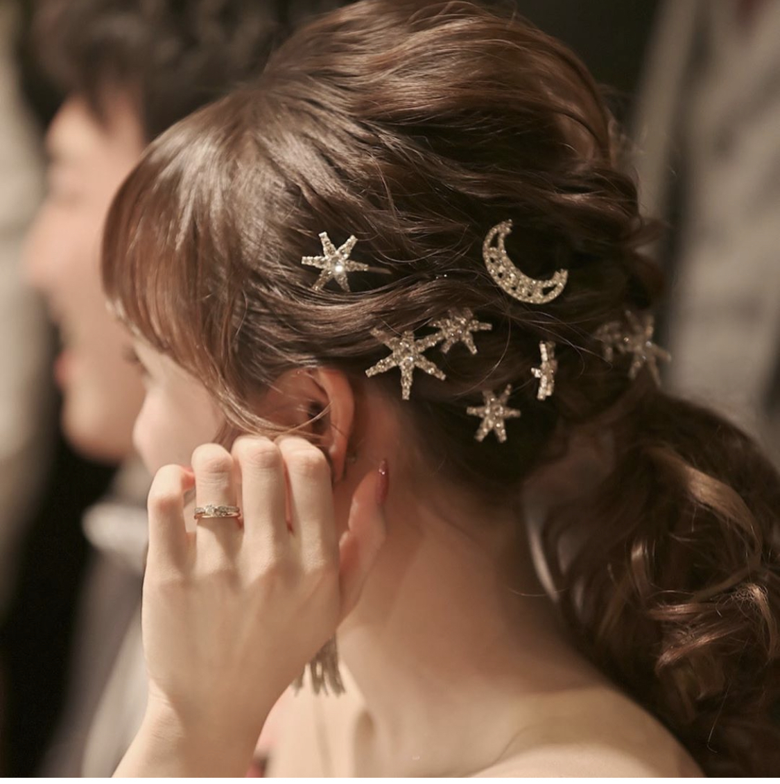 H 107 Stardustヘアピン6本セット ウェディングアクセサリーショップ Just Married ジャストマリッド