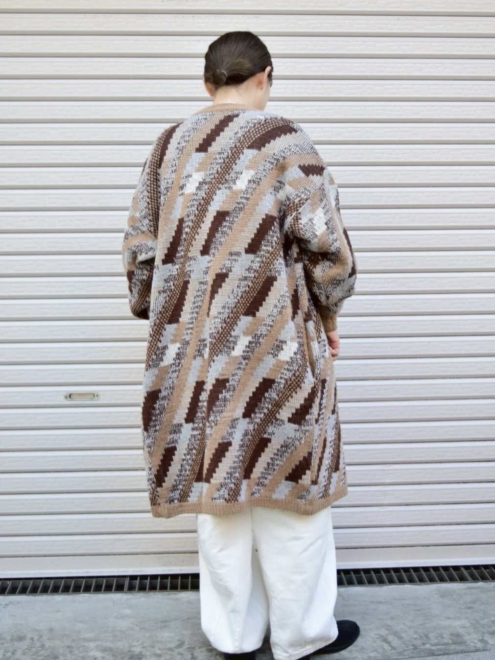 Vintage pattern knit coat の画像 6