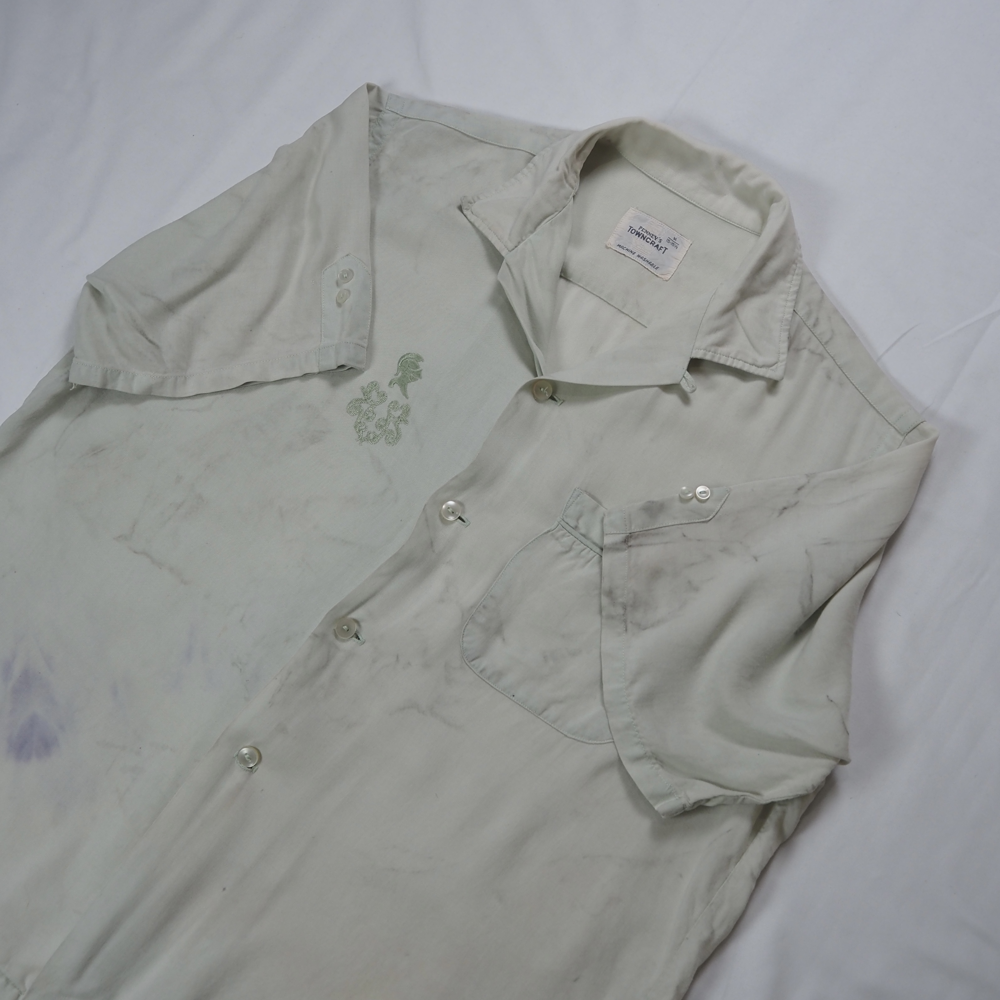 60’s Towncraft 半袖レーヨンシャツ Mサイズ ボロ の画像 11