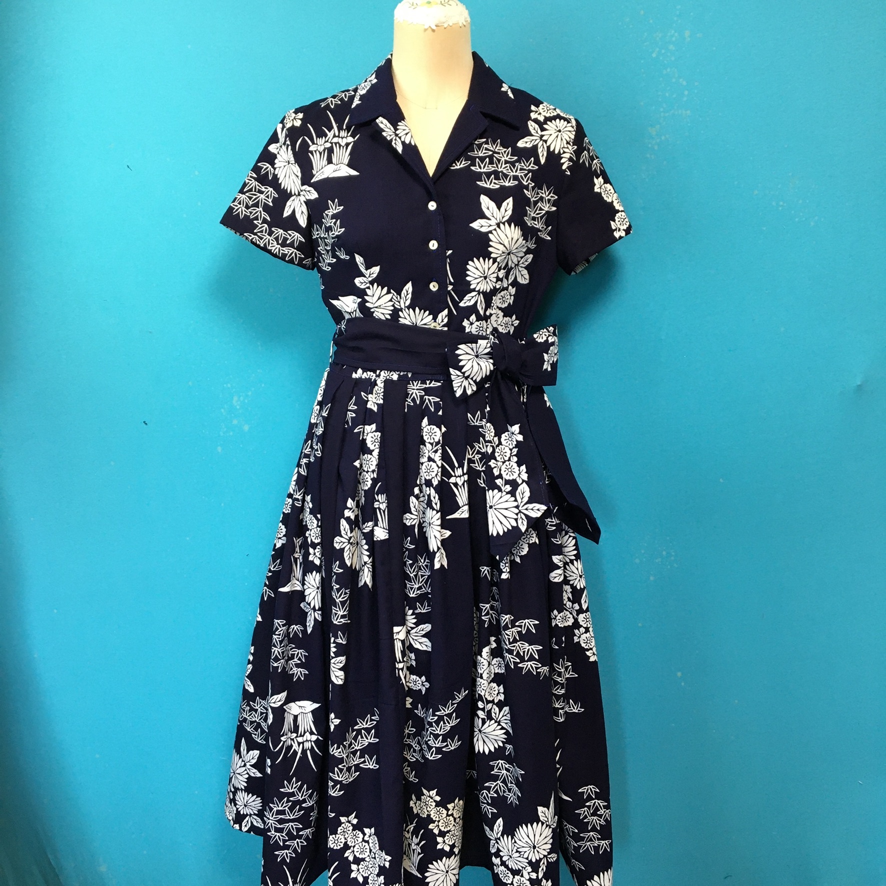 Vintage 注染浴衣 シャツワンピース すべてハンドメイド服一点ものファッションのプリシラ