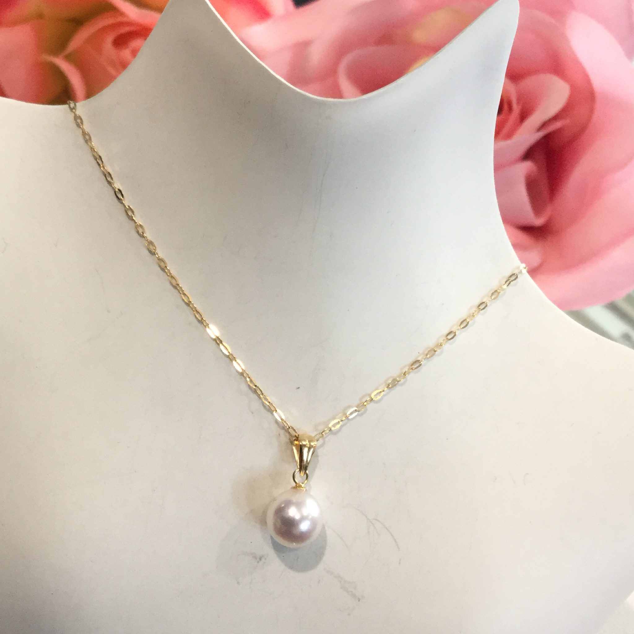 K18 アコヤ 真珠 パールネックレス / K18 7mm akoya pearl necklace | A.I JEWELRIES / エイ