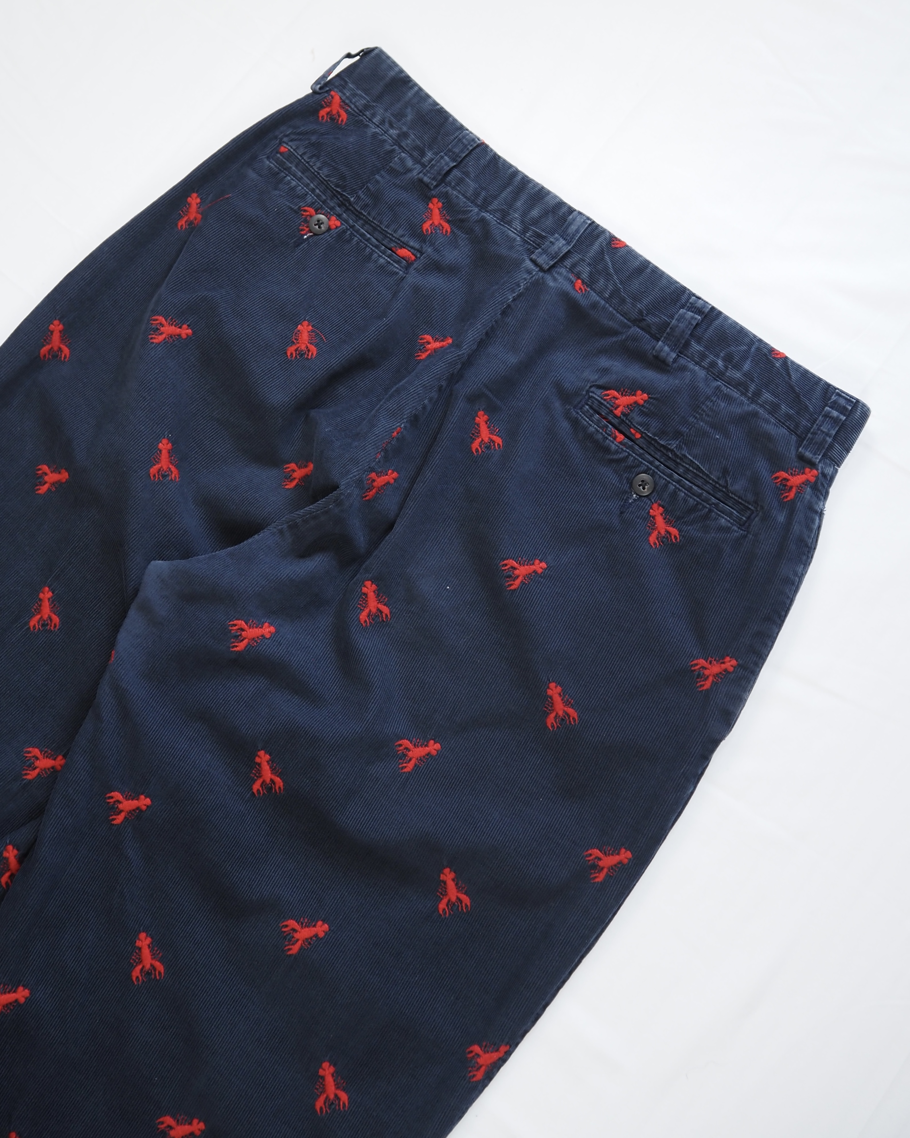 90’s Ralph Lauren コーデュロイパンツ 約33×30 総柄 ロブスター の画像 12