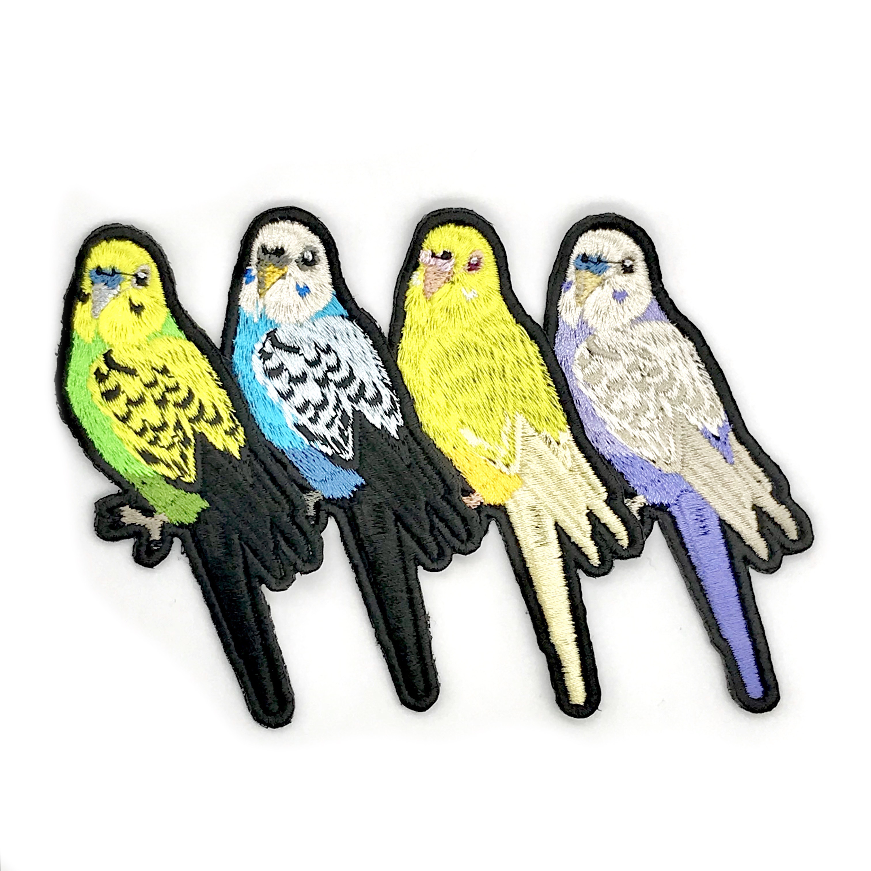 セキセイインコの刺繍ワッペン アトリエリジッタ セキセイインコの刺繍ワッペン アトリエリジッタ