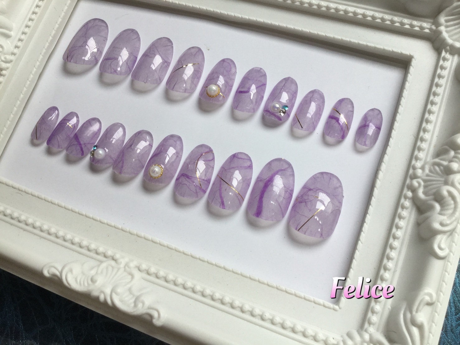 和紙 クリアネイル 薄紫 Felice ﾌｪﾘｰﾁｪ