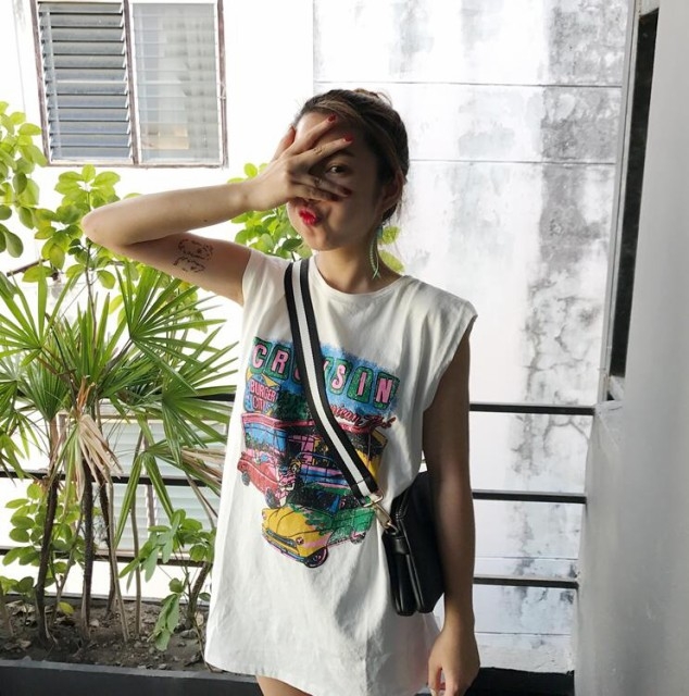 アメカジスタイル ノースリーブ トップス ロングtシャツ トップス