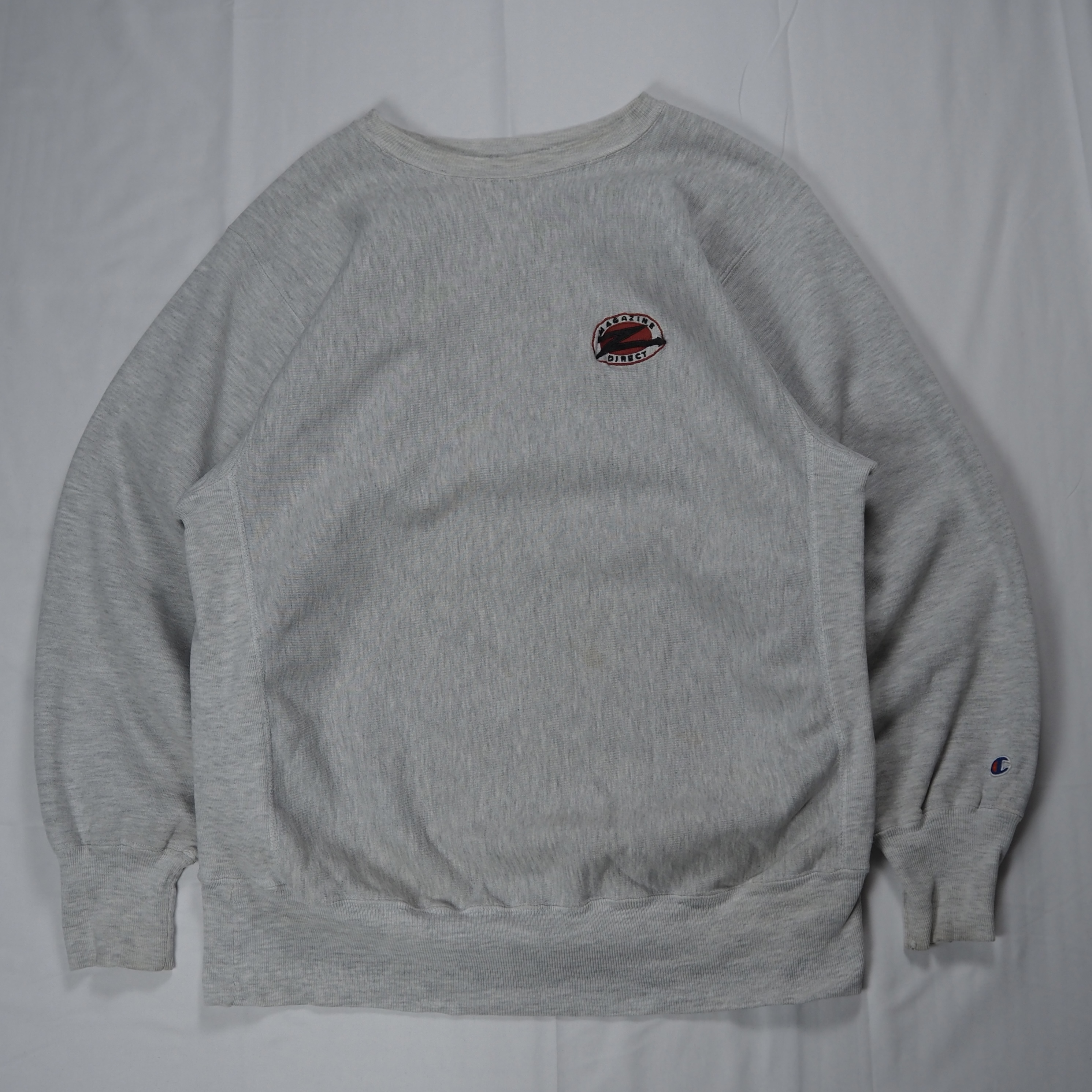90’s Champion R.W. カラーネック グレー ワンポイント XL