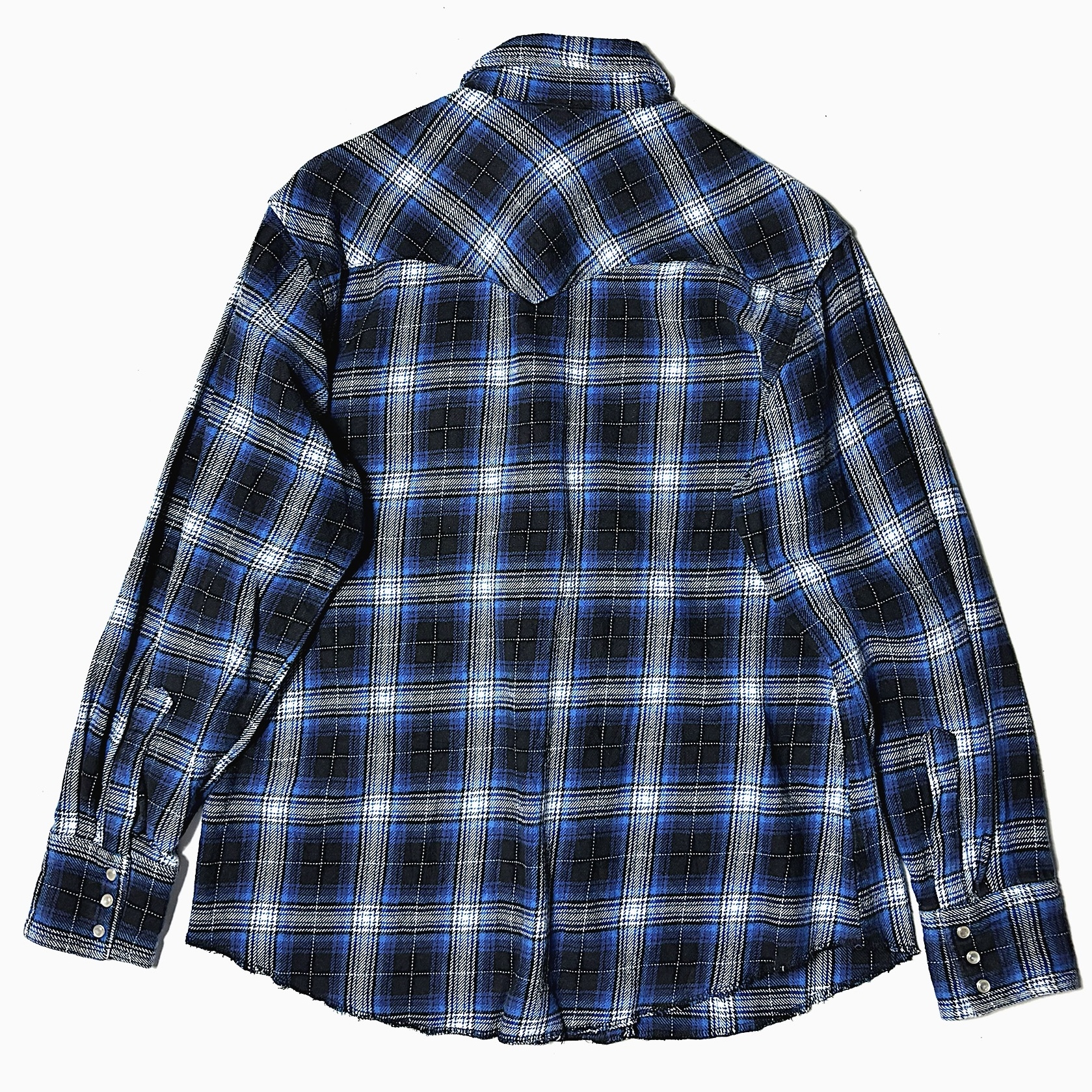 Vintage 90's【Wrangler】Ombre Check Western Shirt の画像 2