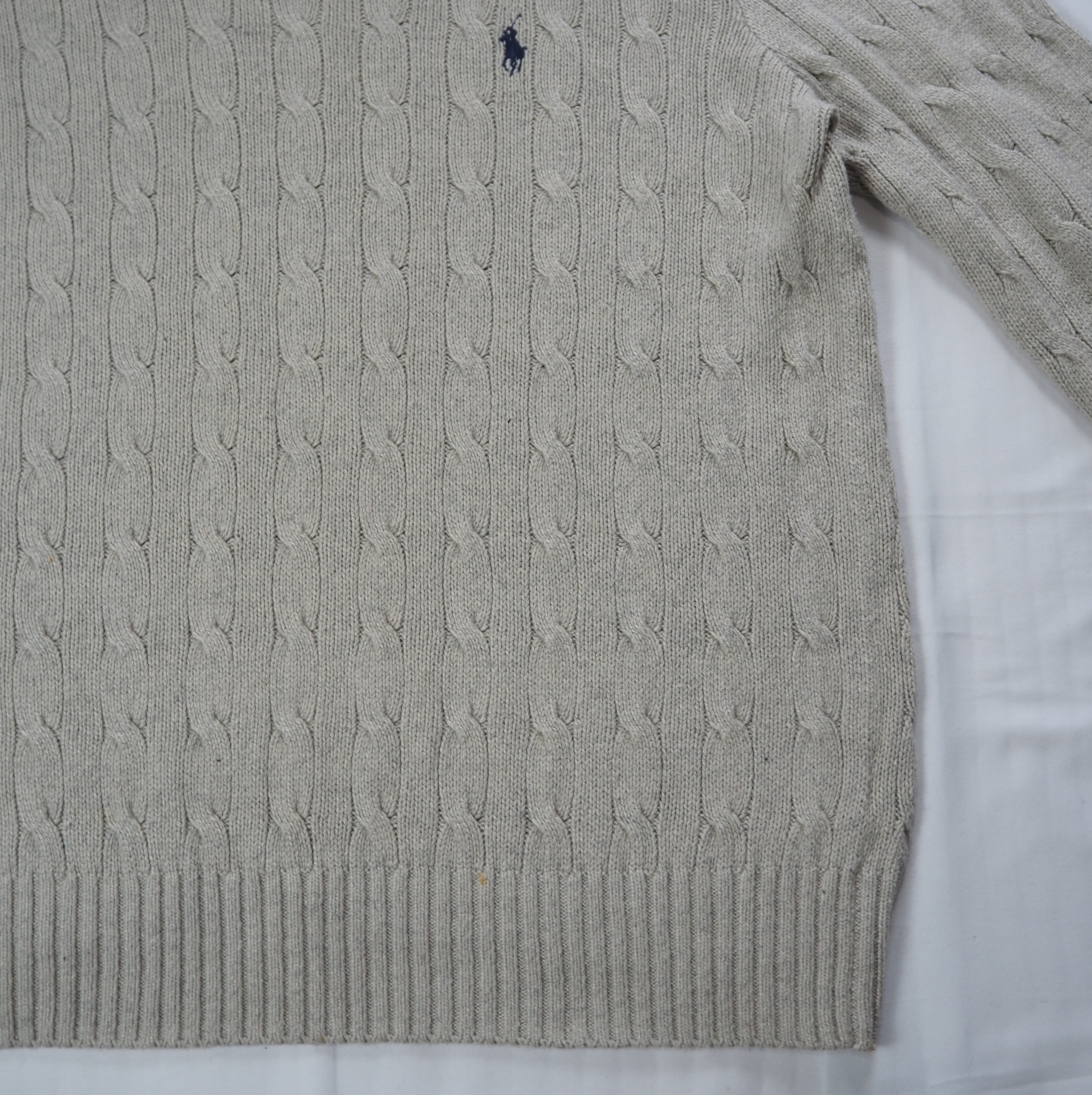 90's Ralph Lauren 100%シルク ケーブルニット Sサイズ の画像 8