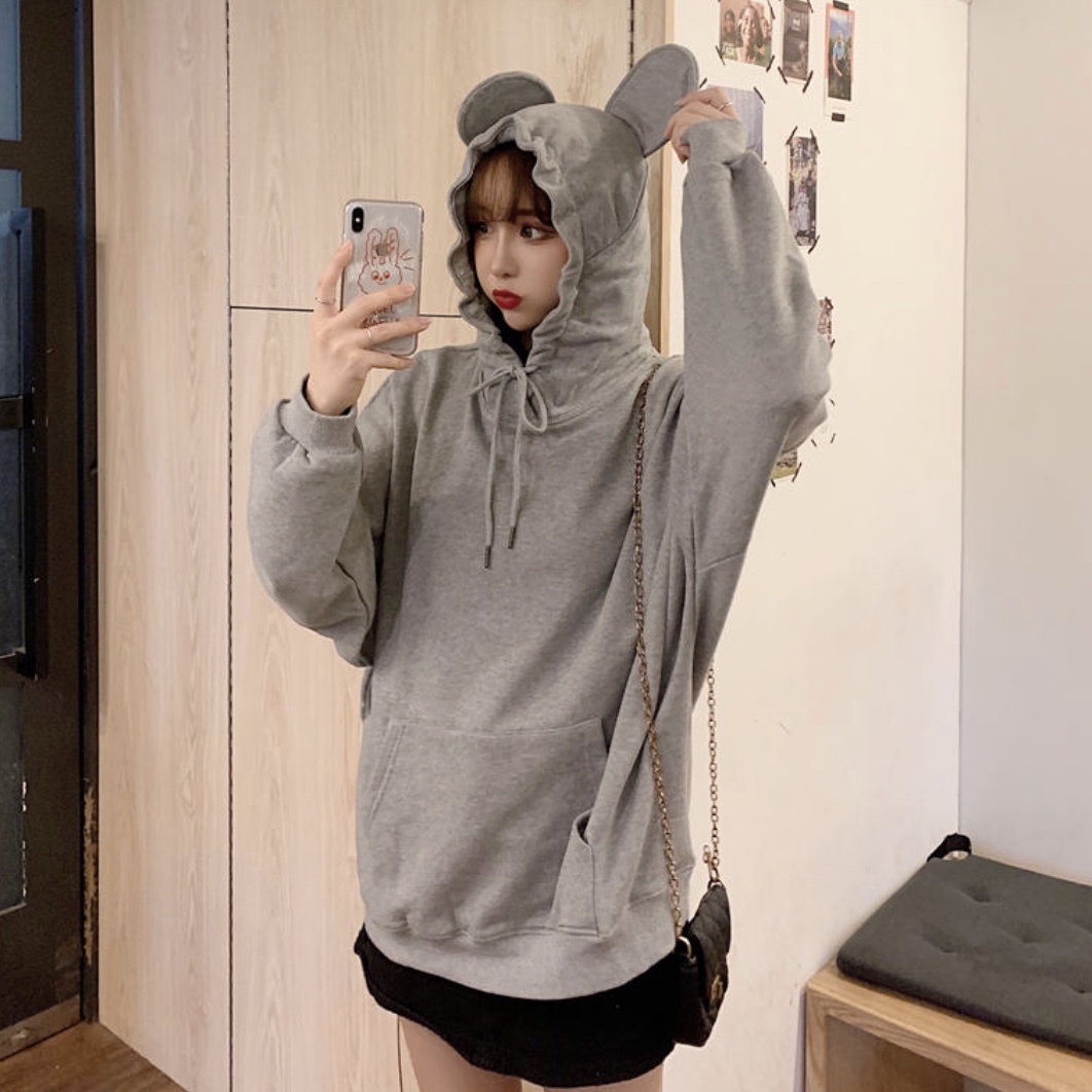 ねずみ 耳 プルオーバー パーカー レディース 春 秋 服 長袖 オルチャン ファッション 可愛い ゆったり ゆる Tp 0367 Hapi Hapi Girl ハピ ガル ねずみ 耳 プルオーバー パーカー レディース 春 秋 服 長袖 オルチャン ファッション 可愛い ゆったり ゆる Tp 0367 Hapi Hapi Girl ハピ ガル