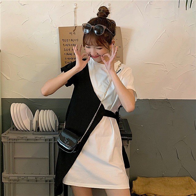 tシャツワンピース レディース 個性的 10代 20代 30代 40代 50代 ミニ丈 半袖 春 夏 秋 冬 デート 女子会 通勤服 通学服