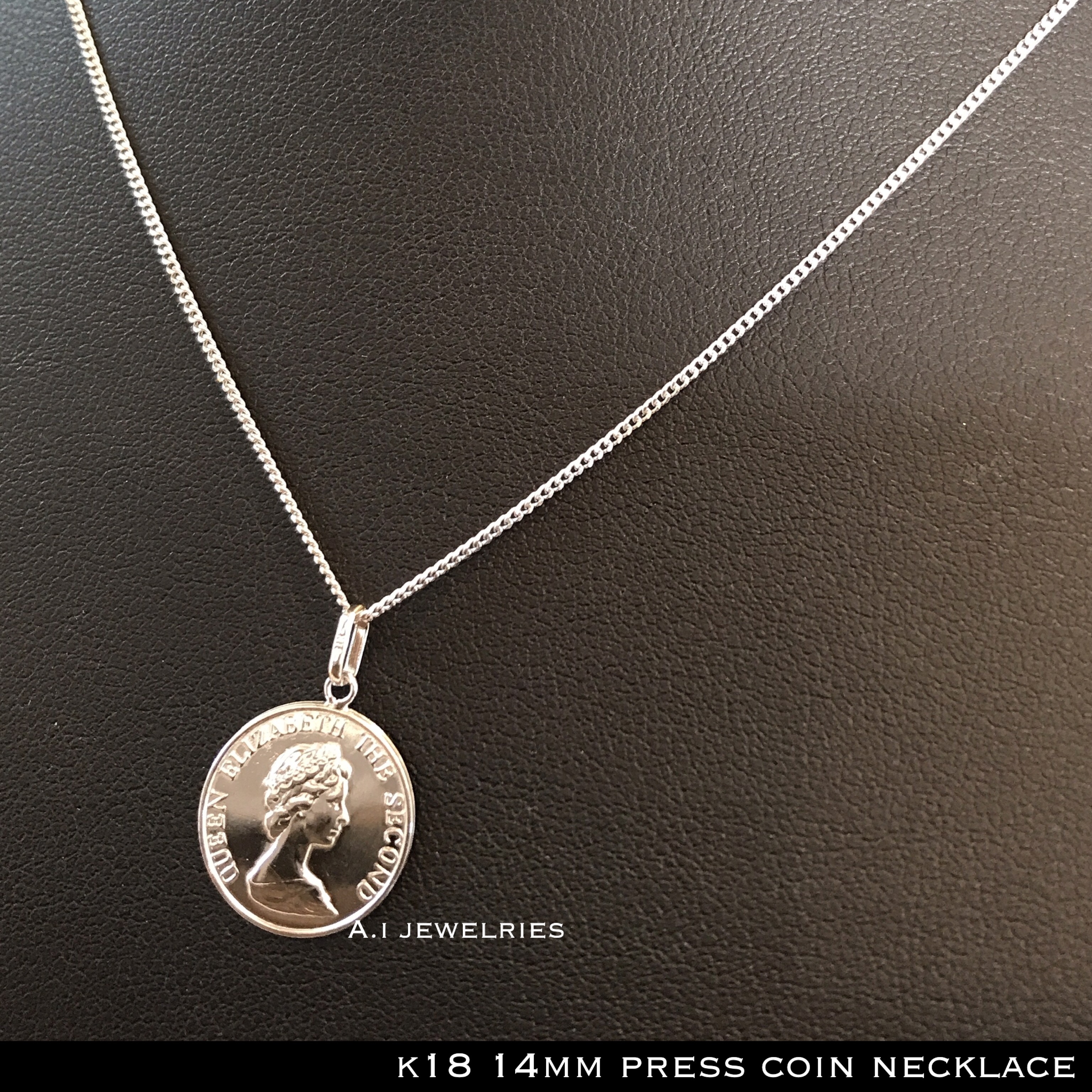 ネックレス 18金 コイン K18 プレス コイン 50cm メンズ K18 14mm Press Coin Necklace 50cm A I Jewelries エイアイジュエリーズ