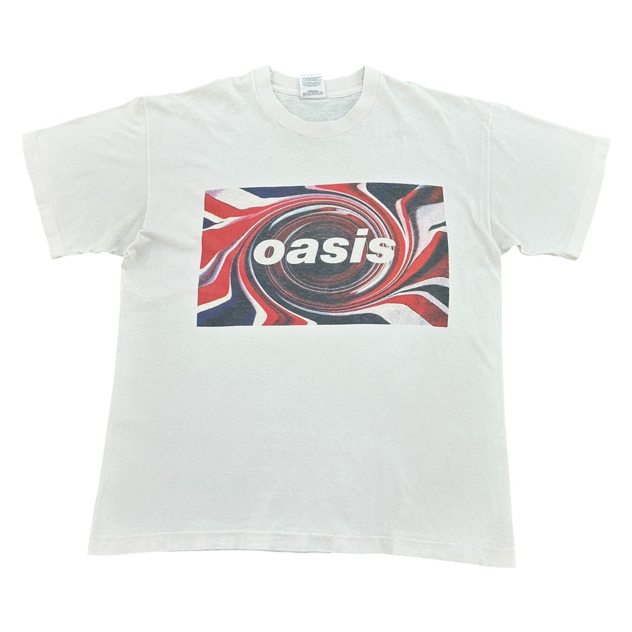 OASIS オアシス UKロック グラフィックプリント バンドT ロックT ホワイト 古着 L