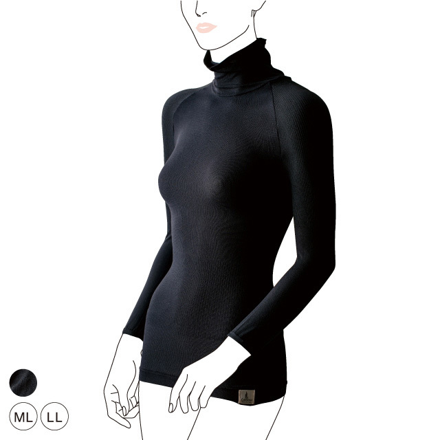 ハイネックインナー ブラック Lamona