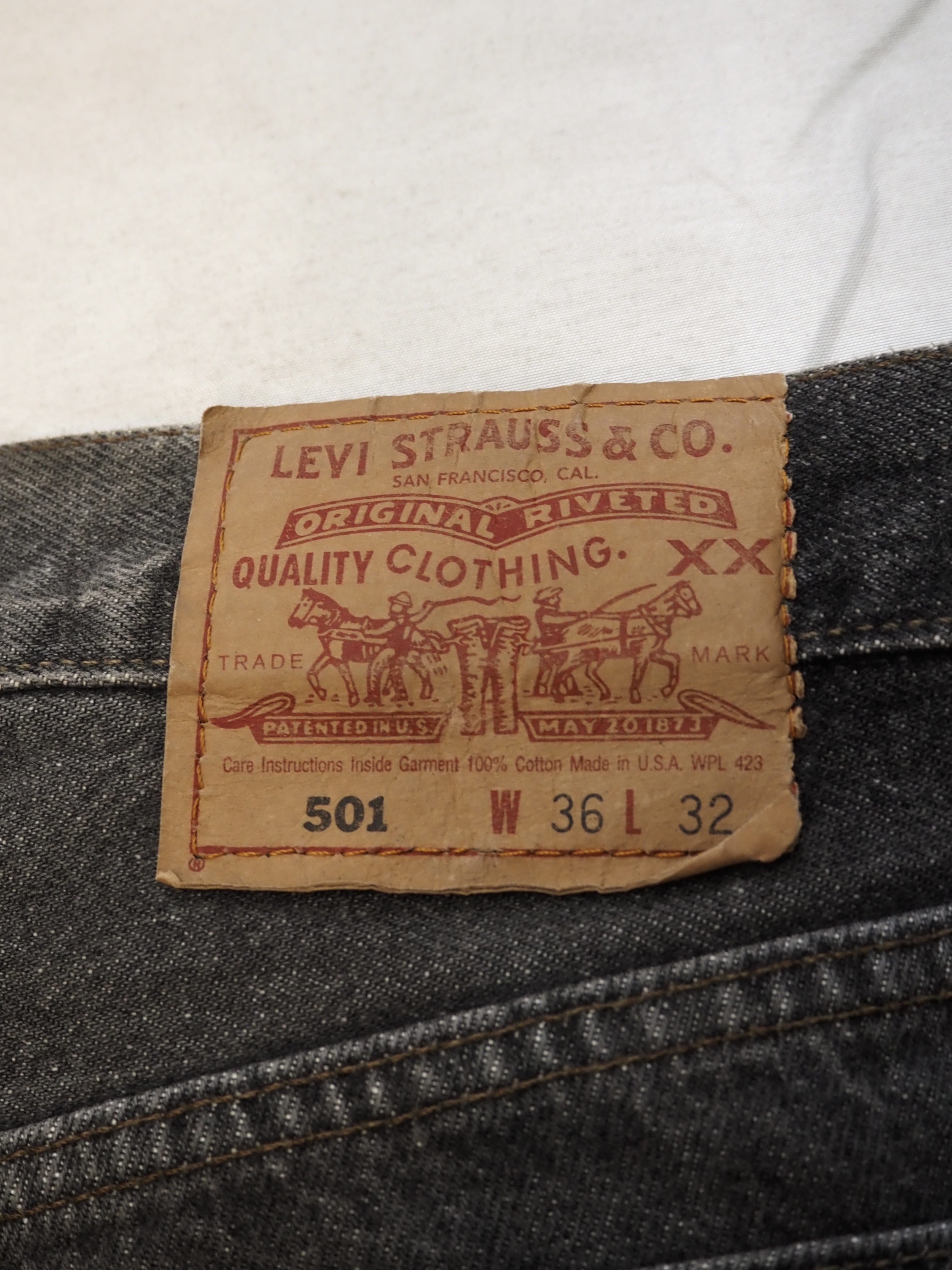 90’s Levi’s Black 501 “先染め" 36×32 の画像 20