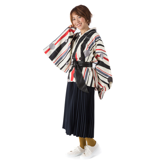 女性用着物 二部式 単品 モダン パリ 上 Warabe Kyoto