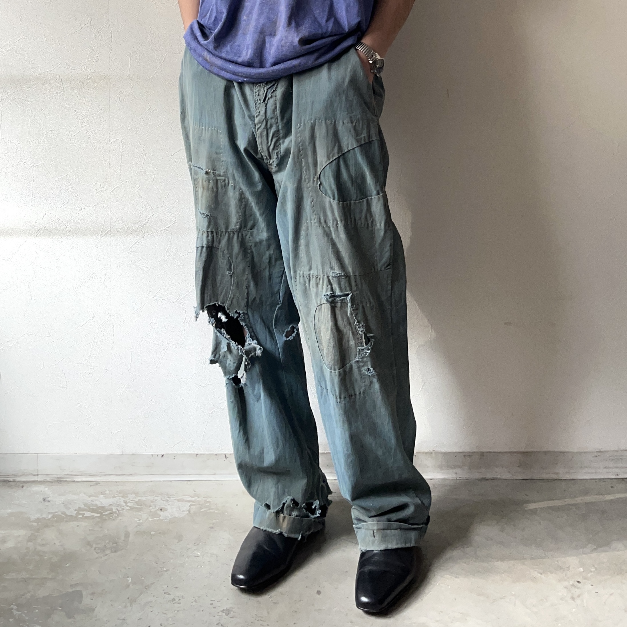 Vintage 50〜60's【BOAT SAIL DRILL】Grunge Pants の画像 4