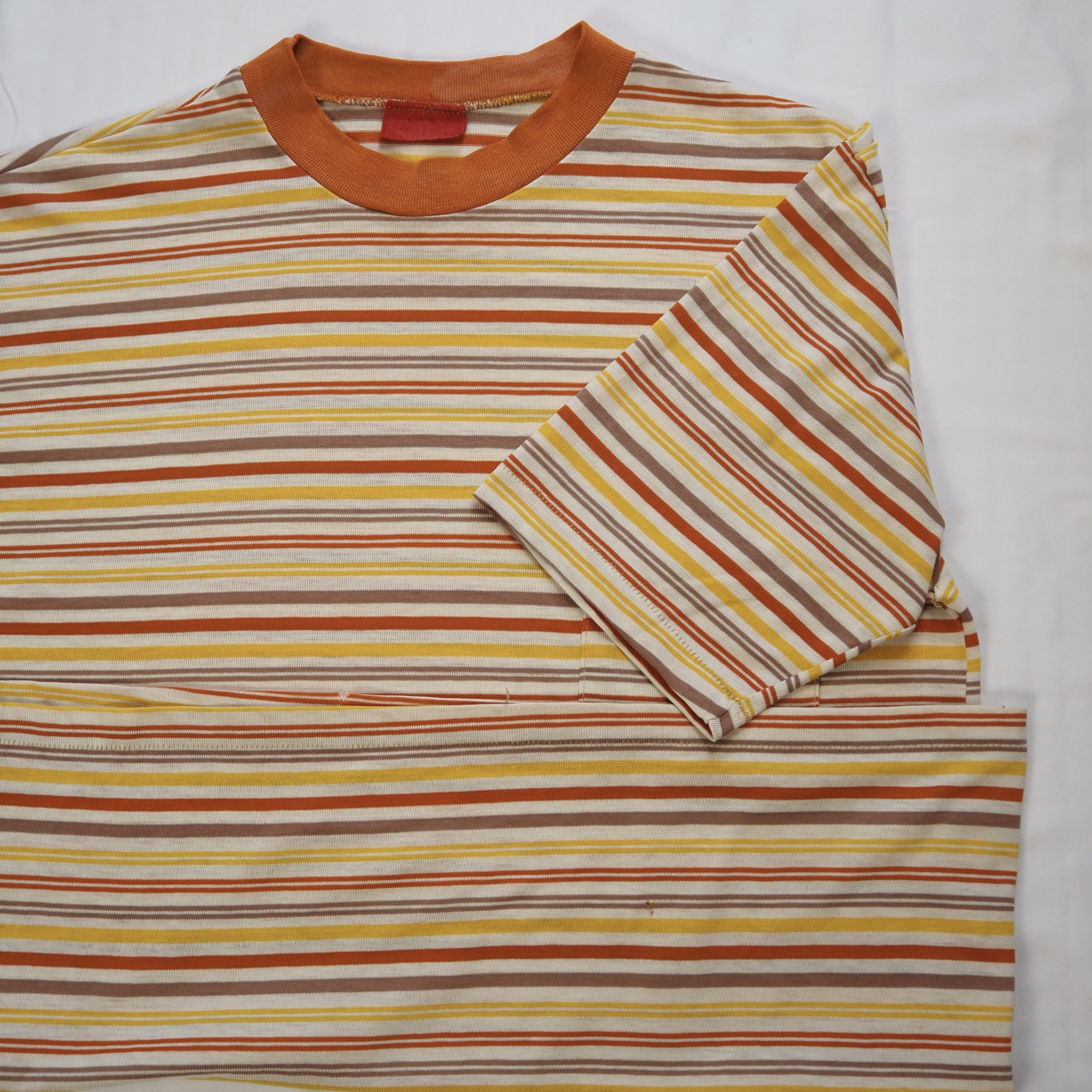 70’s-80’s ボーダーTシャツ オレンジ Mサイズ程度 の画像 10