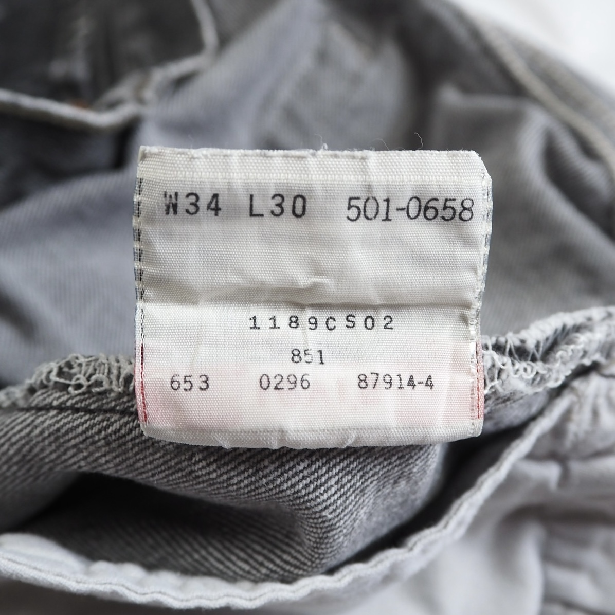 90’s Levi’s 501 先染めブラックデニム 34×30 の画像 10