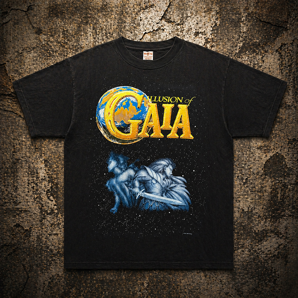 SQUARE ENIX（旧ENIX / パブリッシャー：任天堂） ILLUSION OF GAIA（ガイア幻想紀）【古着/Tシャツ/希少品/90's/ASK品】