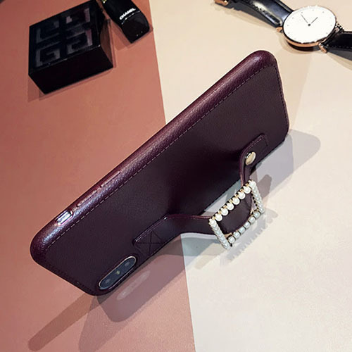 スマホケース ベルト付き iPhone用 落下防止 スタンド 2WAY パール AC0007B Queenland