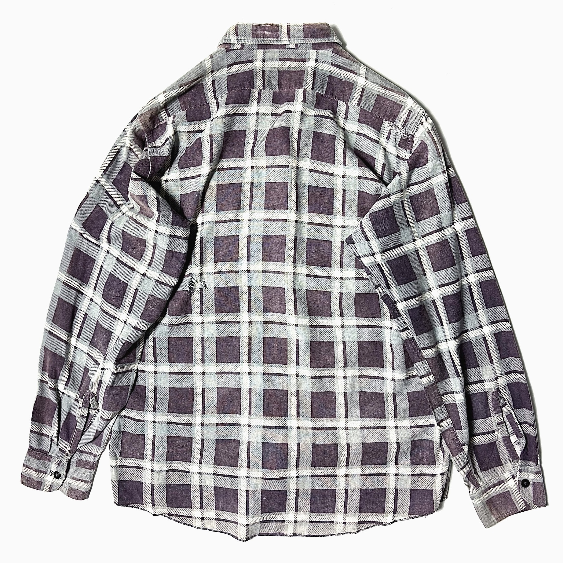 Vintage 60's【WASHINGTON DEE CEE】Grunge Print Flannel Shirt の画像 2