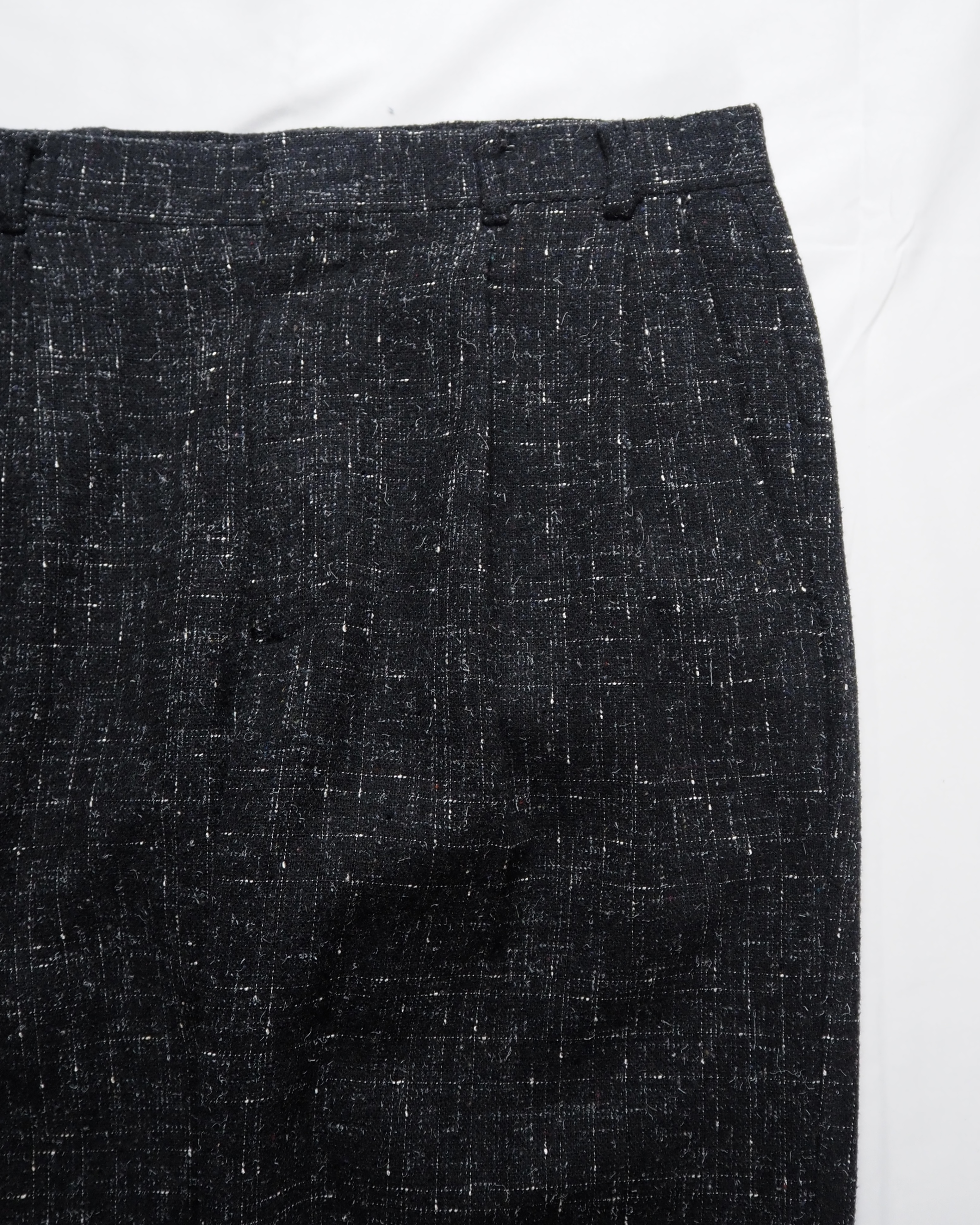80’s Wool Slacks カスリ柄 ブラック×ホワイト の画像 4
