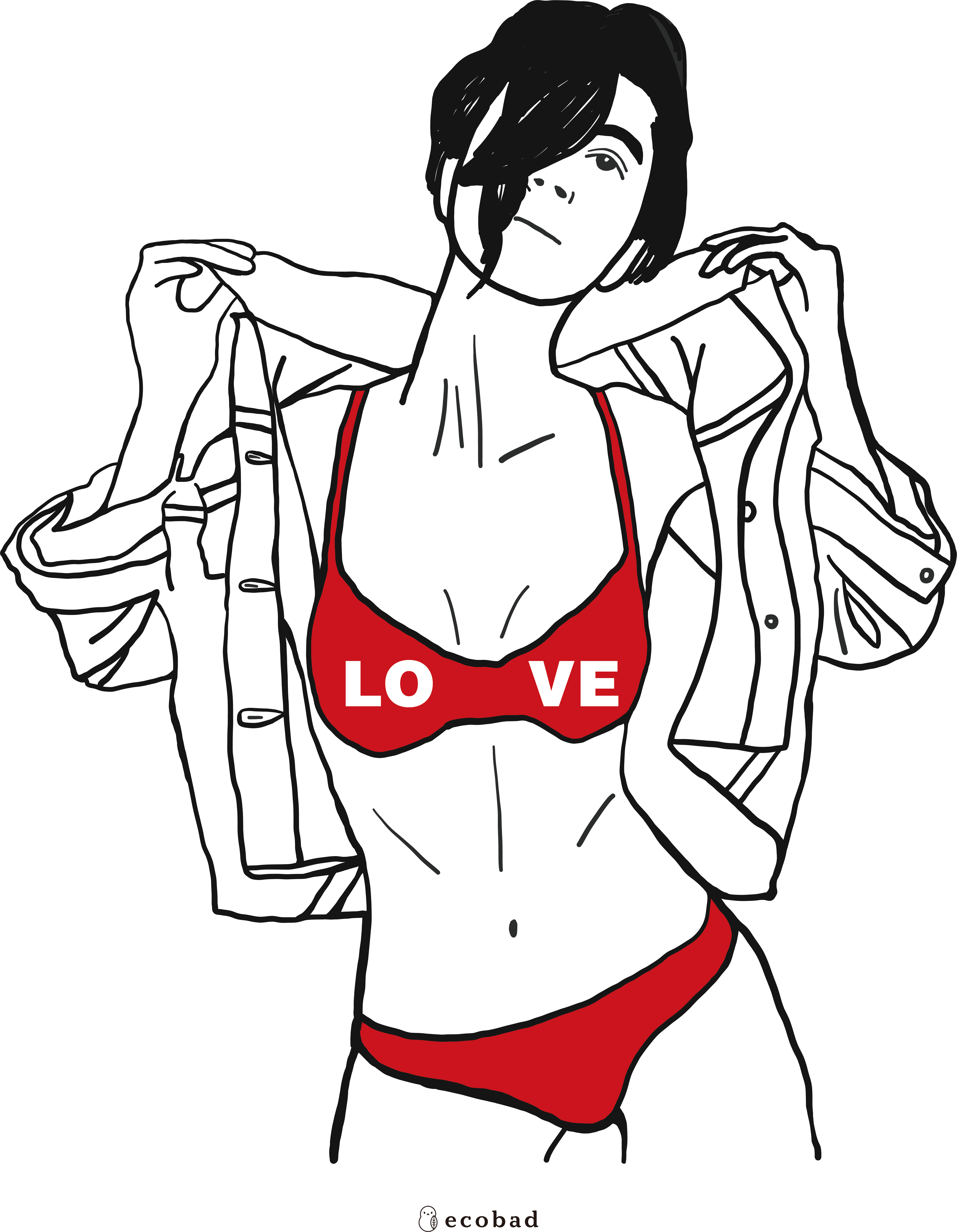 Ecobad Tシャツ Love 色違い有 グラフィックファッションアイテム専門店ecobad エコバド