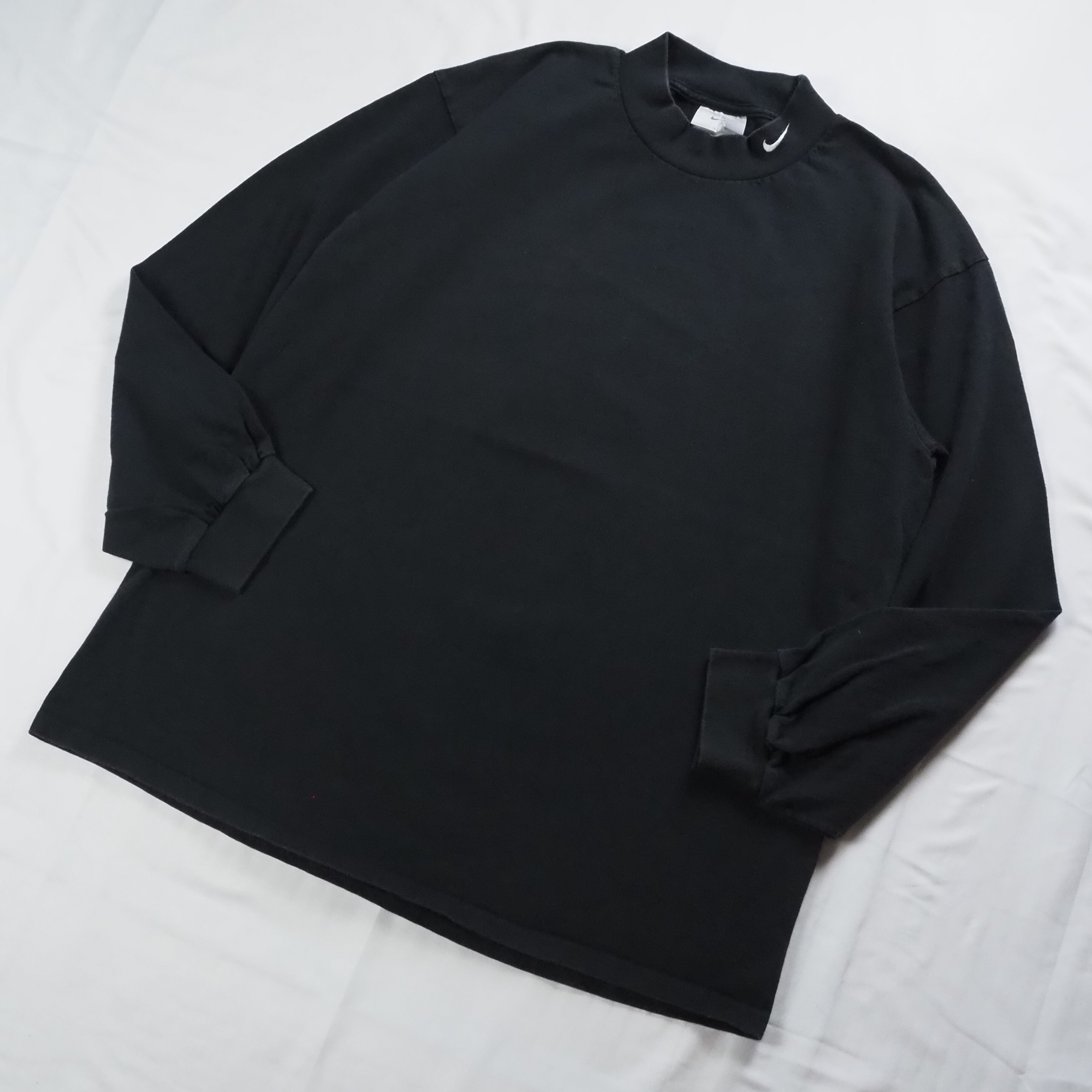 90's〜 NIKE ロンT ブラック Lサイズ モックネック の画像 2