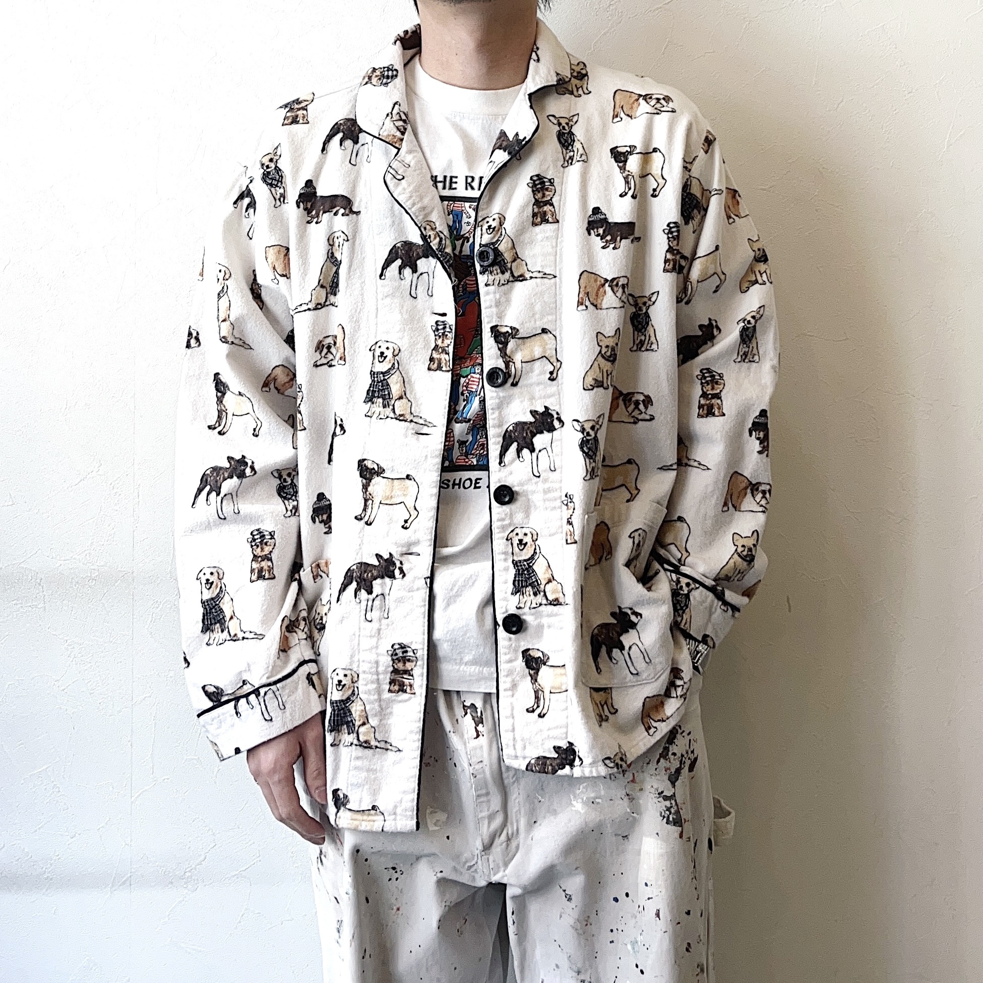 Y2K "Dog" Pajama Shirt の画像 3