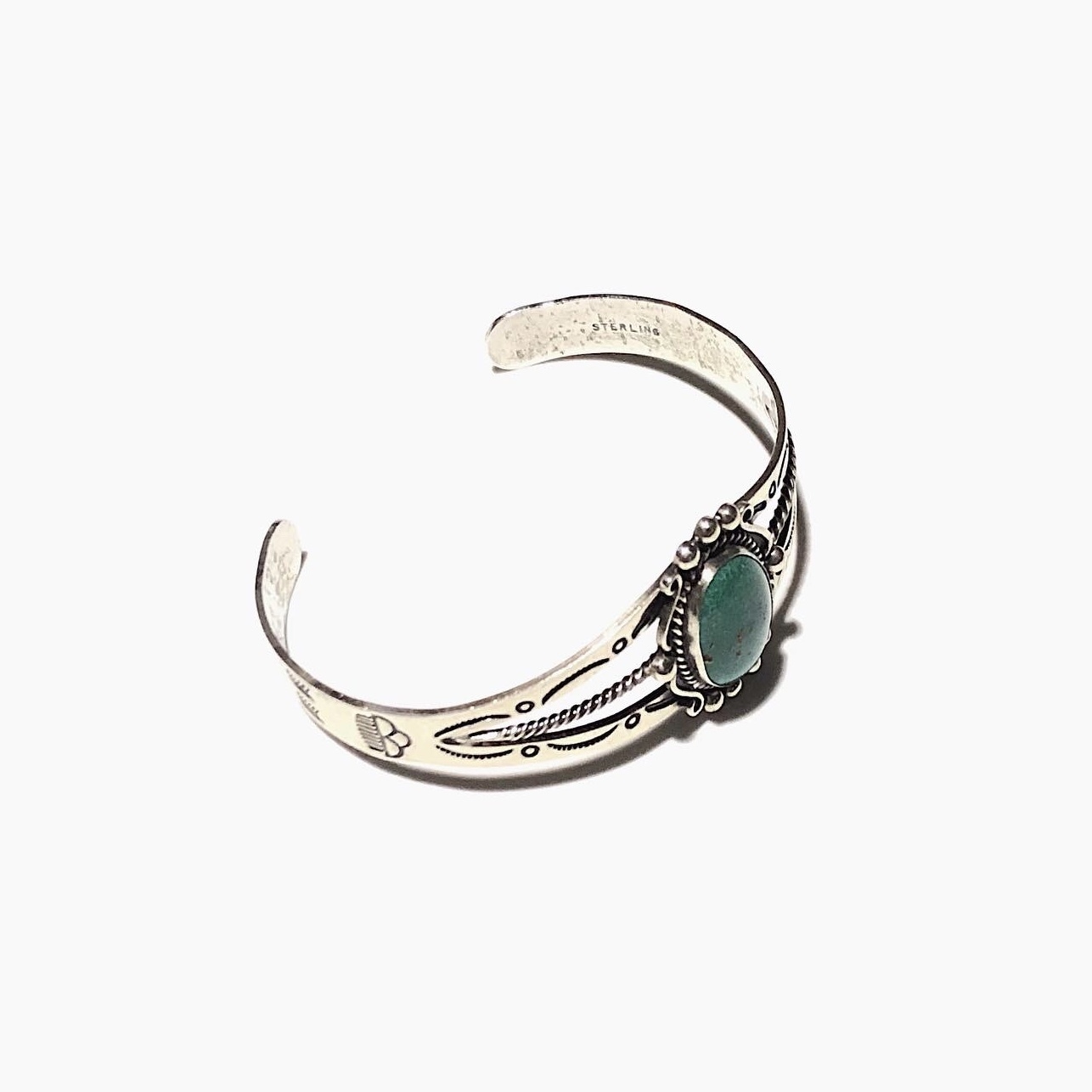 Native American Jewelry "Green Turquoise" Bangle の画像 2