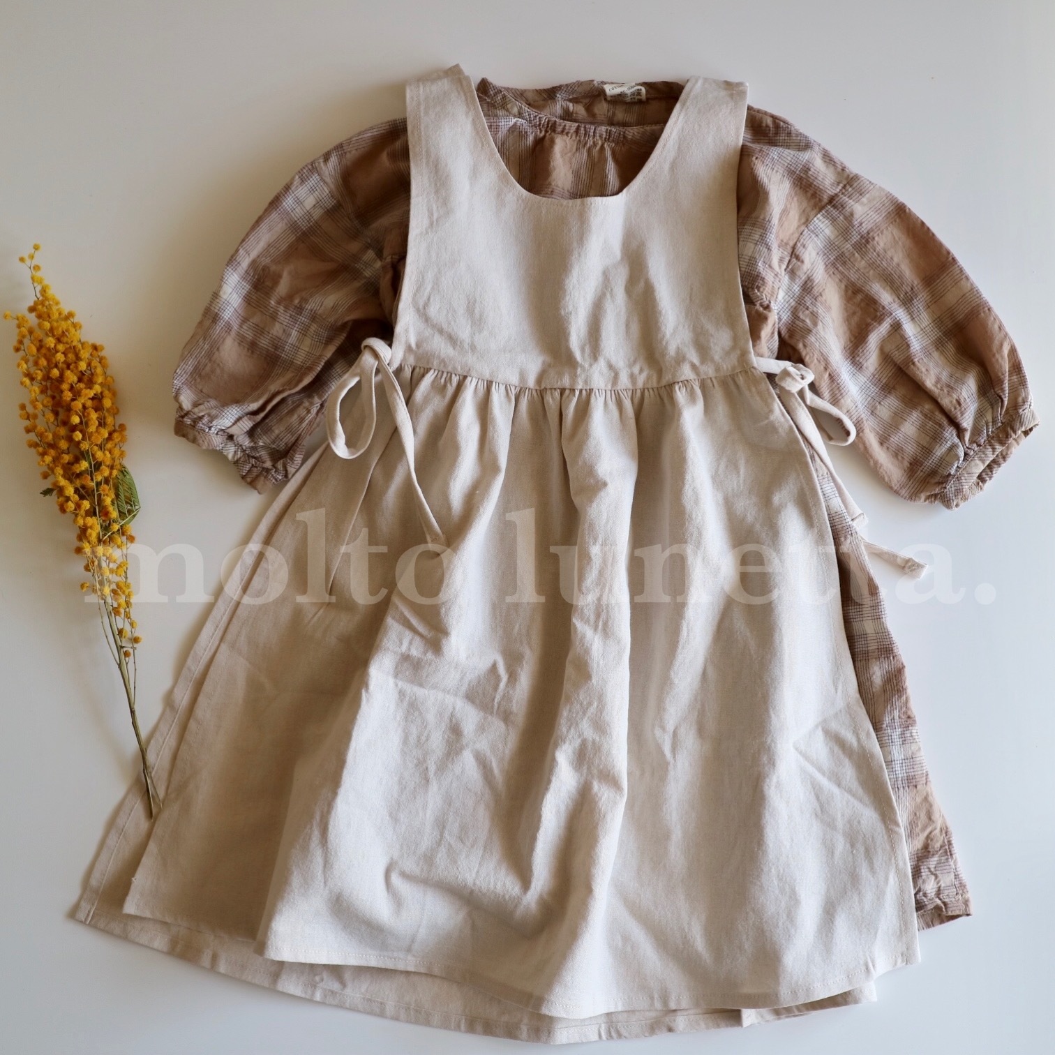 ボリューム チェックコットンワンピース 85 110 韓国買い付け品 韓国子供服ワンピース 子供服ワンピース 子供服 女の子 Op0004 こども 服 Molto Lunetta モルトルネッタ 韓国子供服 通販専門店