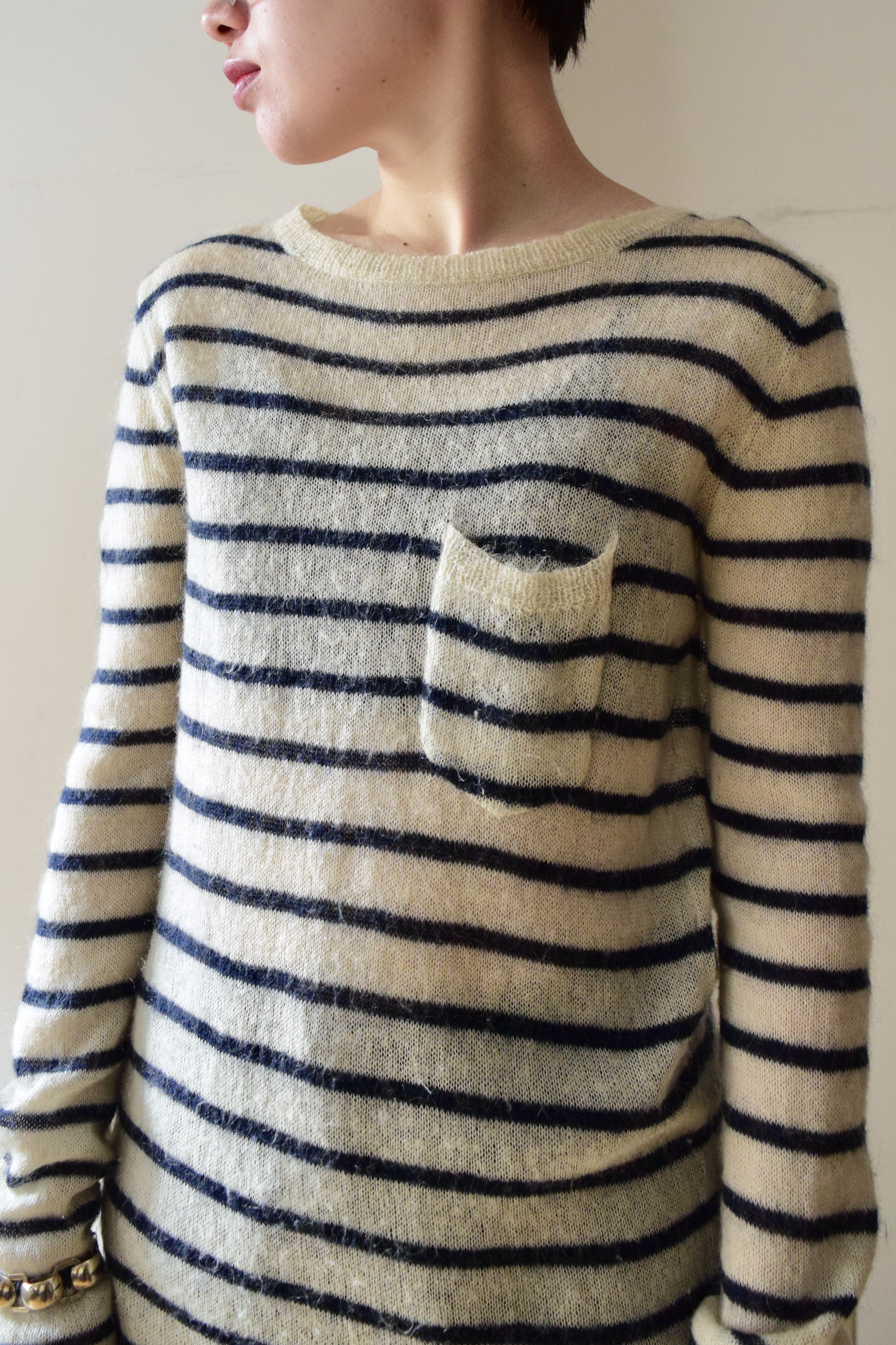 Kid mohair sheer sweater の画像 5